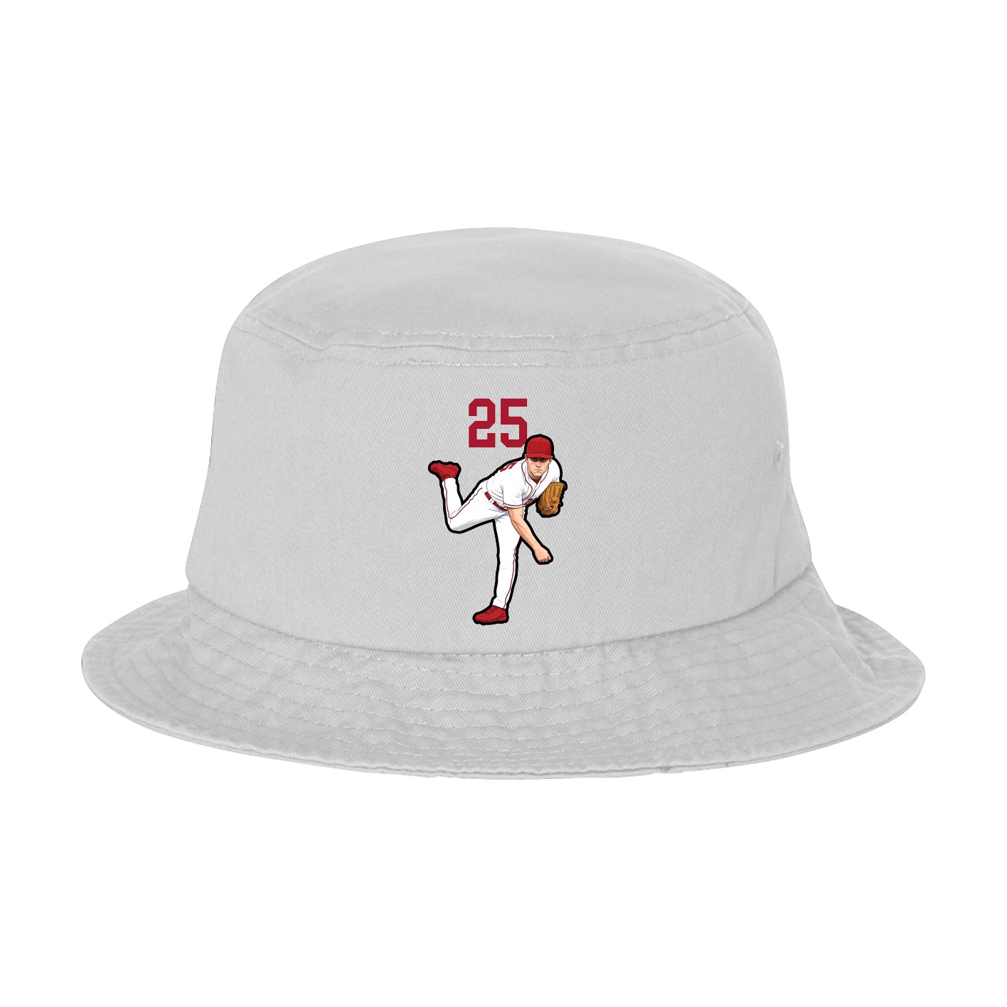 Bucket Cap — Number Top in White