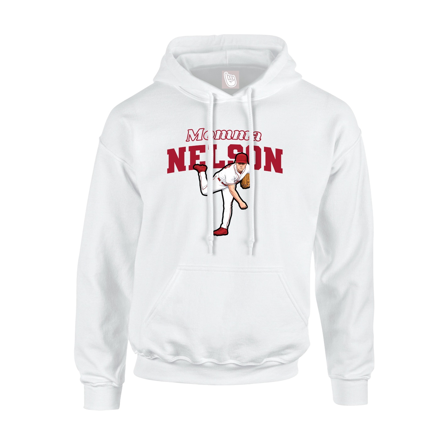 Youth Hoodie — Mothers Day Block in White