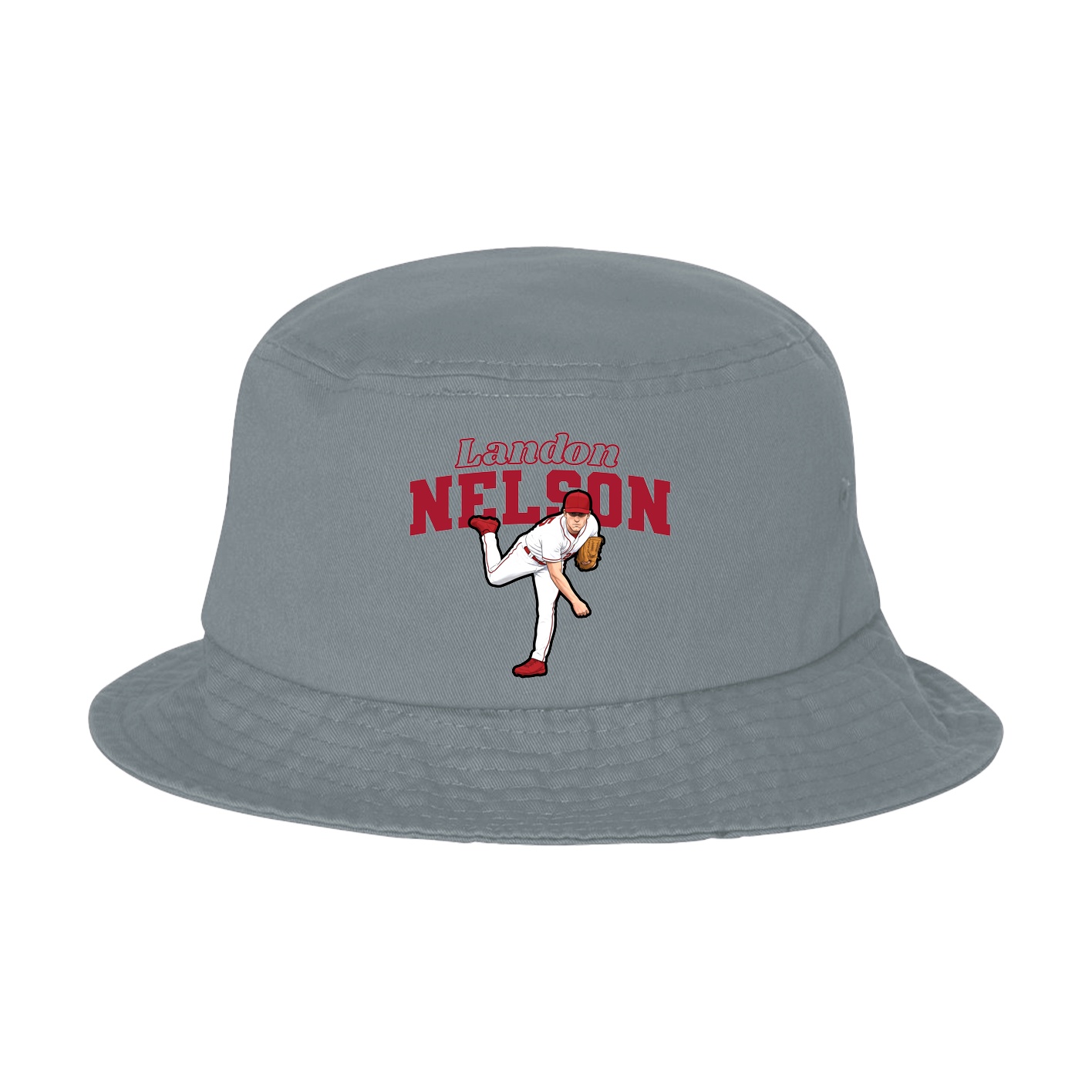 Bucket Cap — Name Arch in Grey