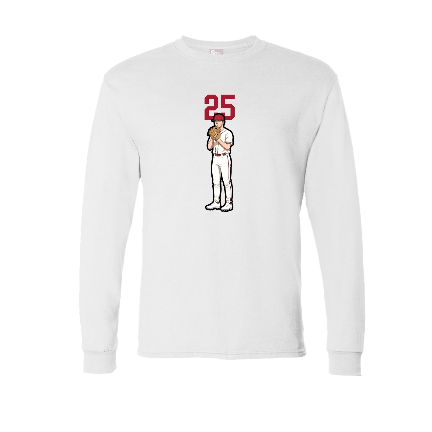 Long Sleeve Tee — Number Top in White