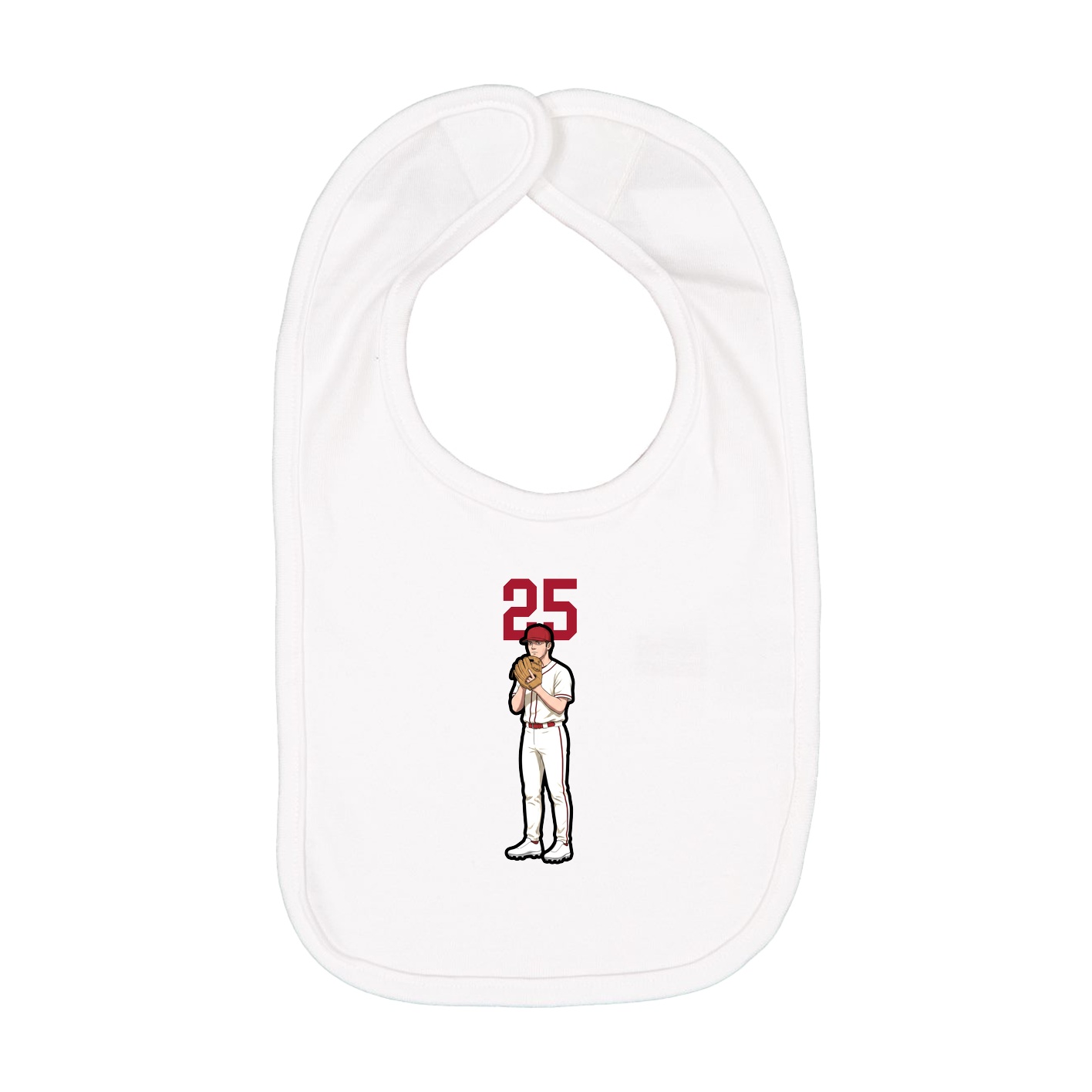 Infant Bib — Number Top in White
