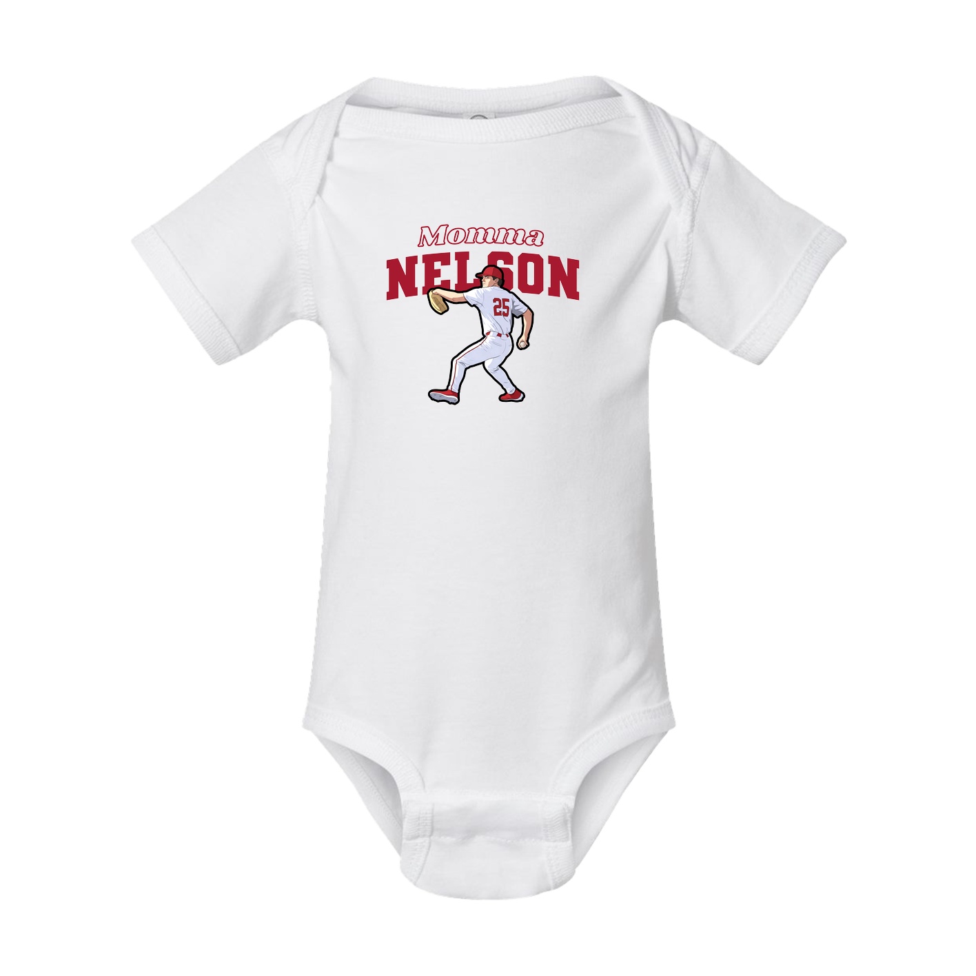 Baby Onesie — Mothers Day Block in White