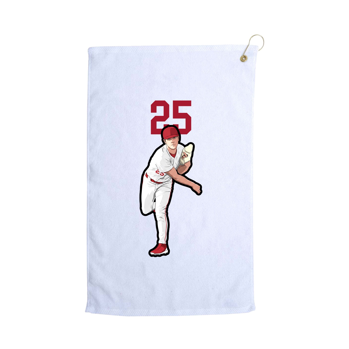 Golf Towel — Number Top in White