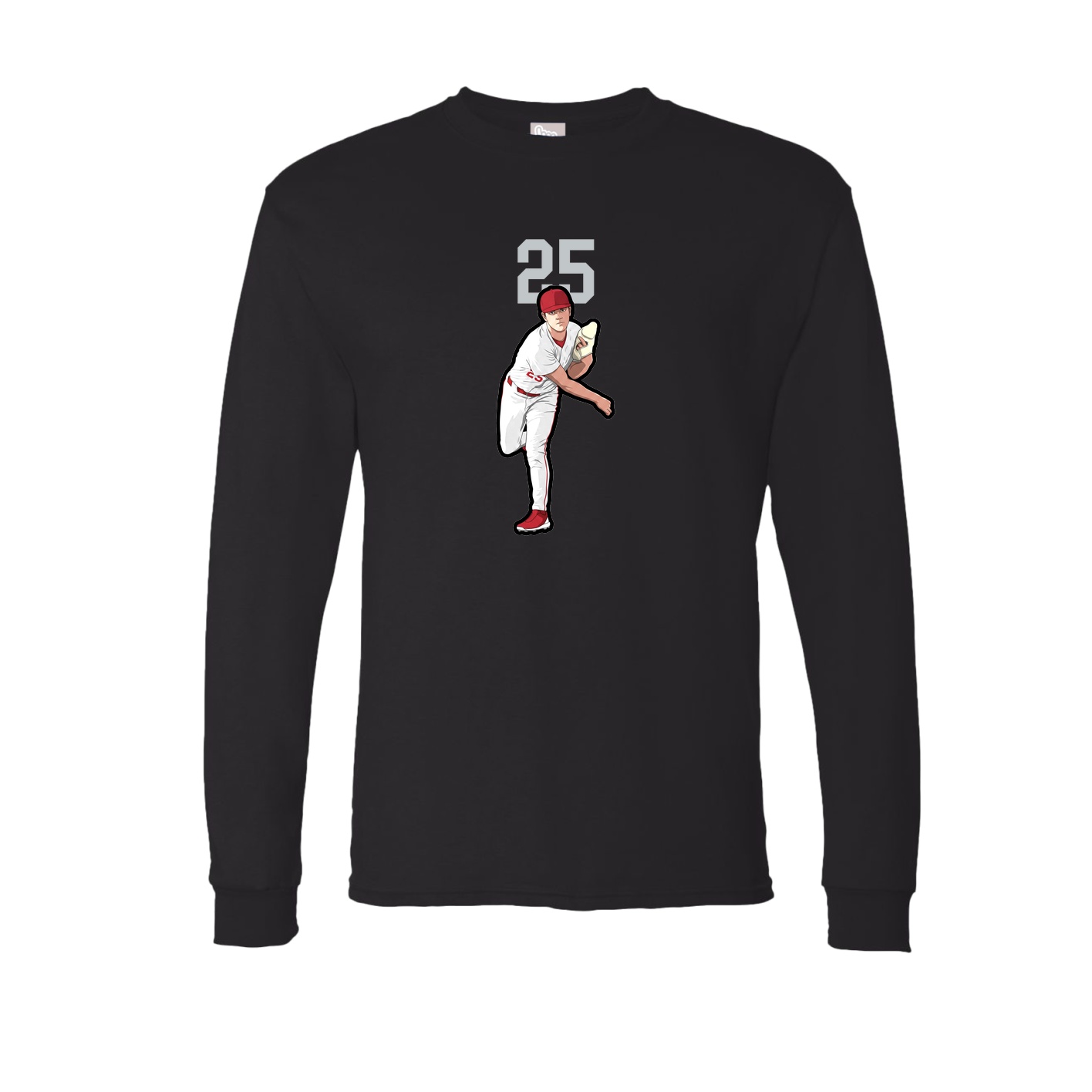 Long Sleeve Tee — Number Top in Black