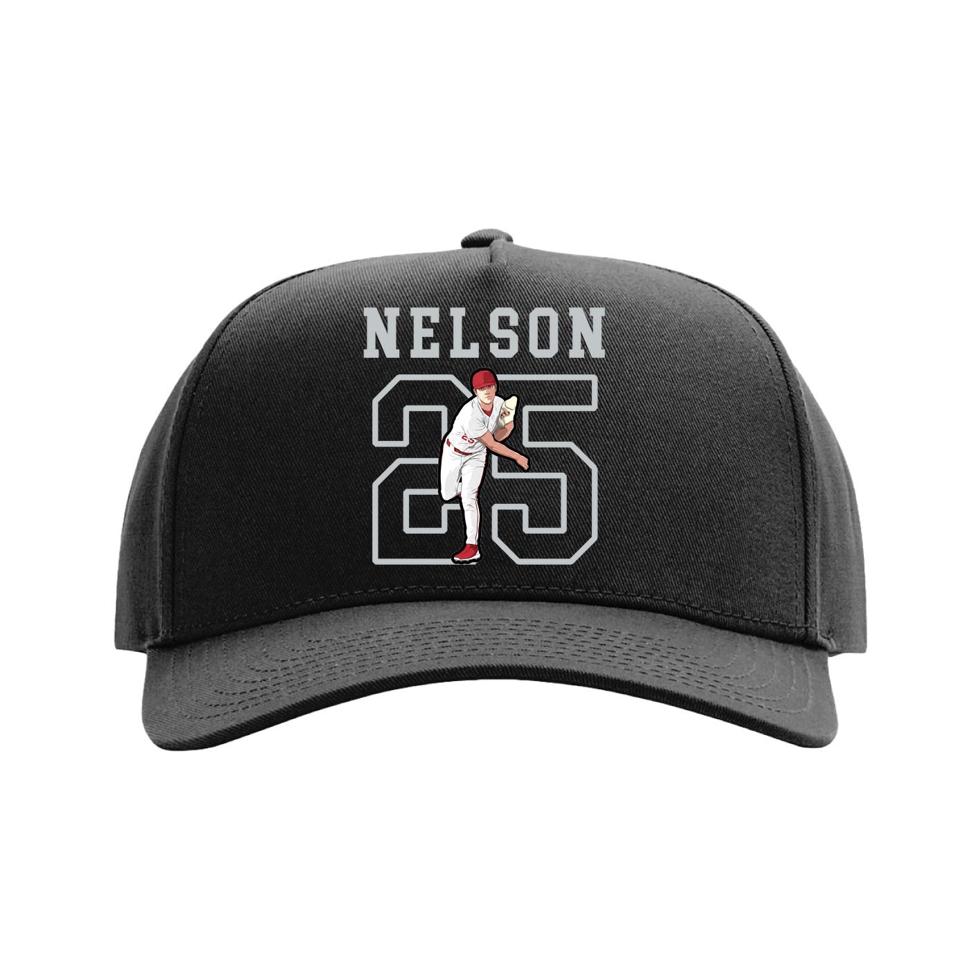 Full Fabric Five-Panel Champ Cap — Shirsey in Black