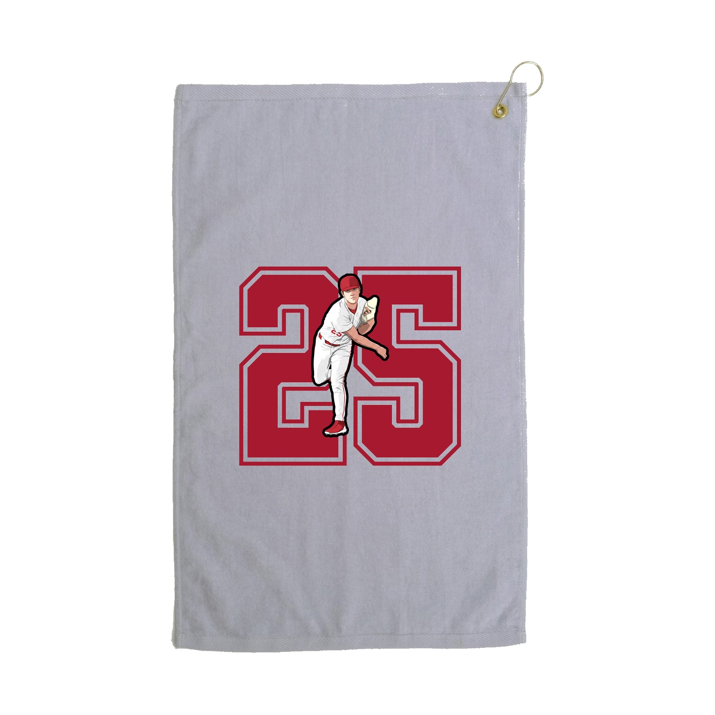 Golf Towel — Number in Grey