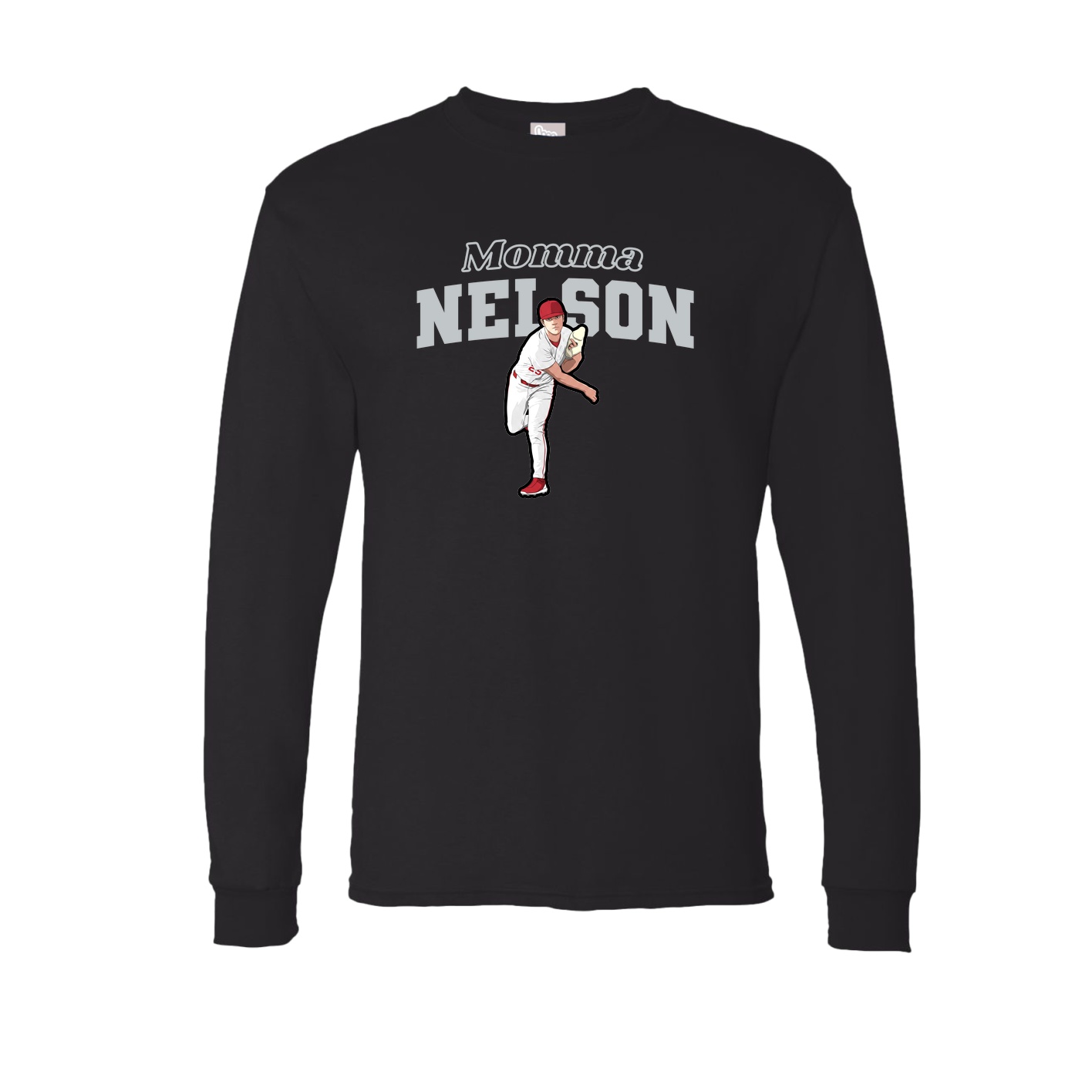 Long Sleeve Tee — Mothers Day Block in Black