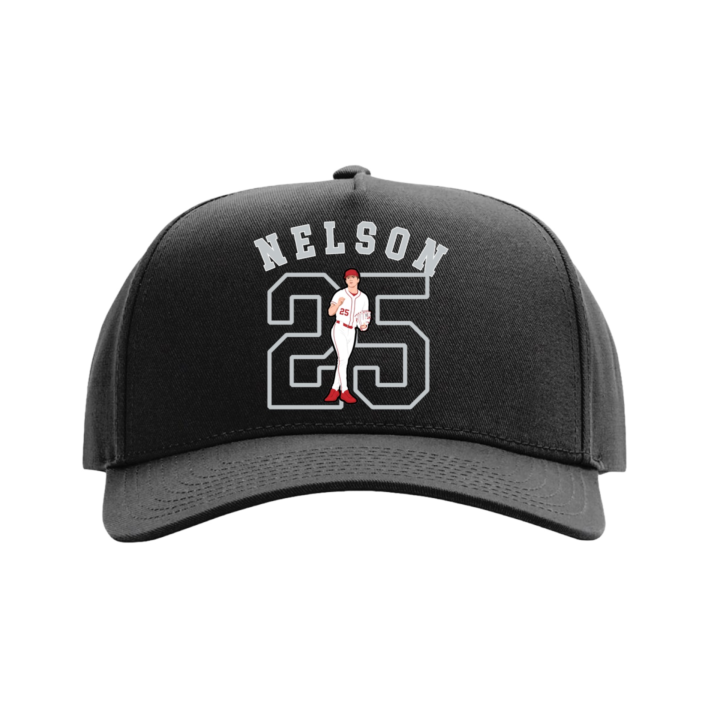 Full Fabric Five-Panel Champ Cap — Shirsey Arch in Black