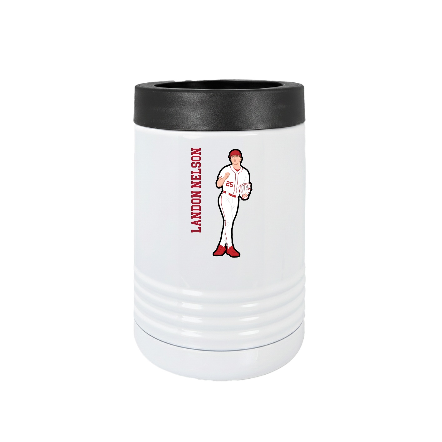 Beverage Holder — Name Vertical in White