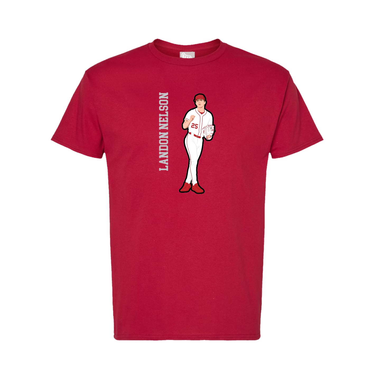 Tee — Name Vertical in Crimson