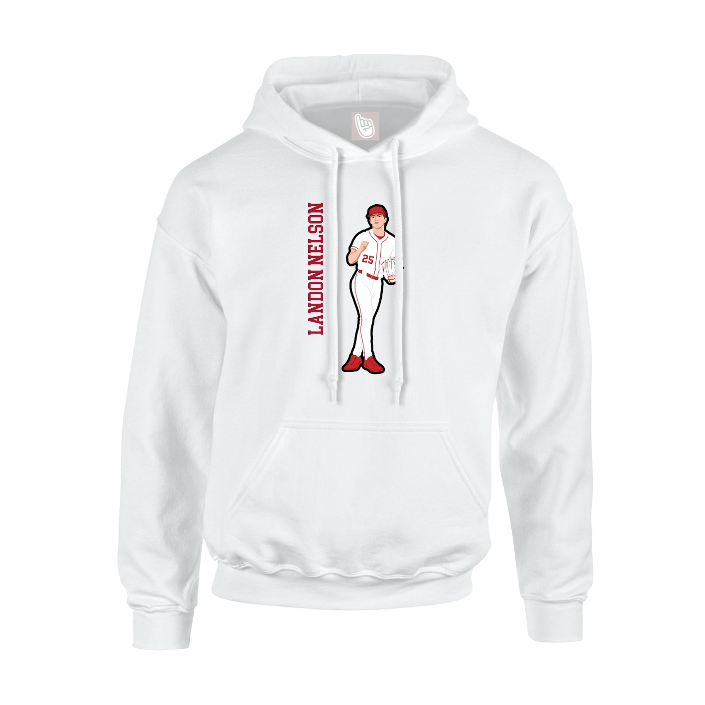 Youth Hoodie — Name Vertical in White