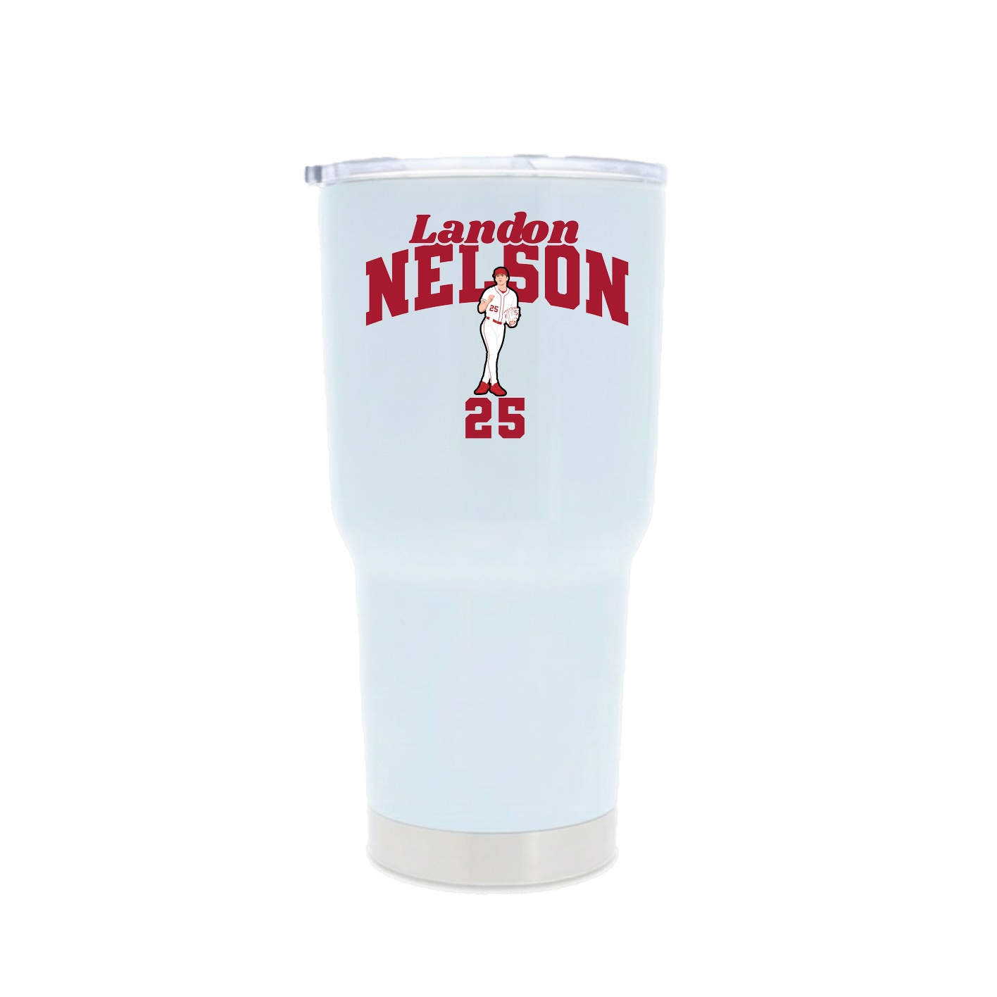 30oz Stainless Steel Tumbler — Signature Arch in White