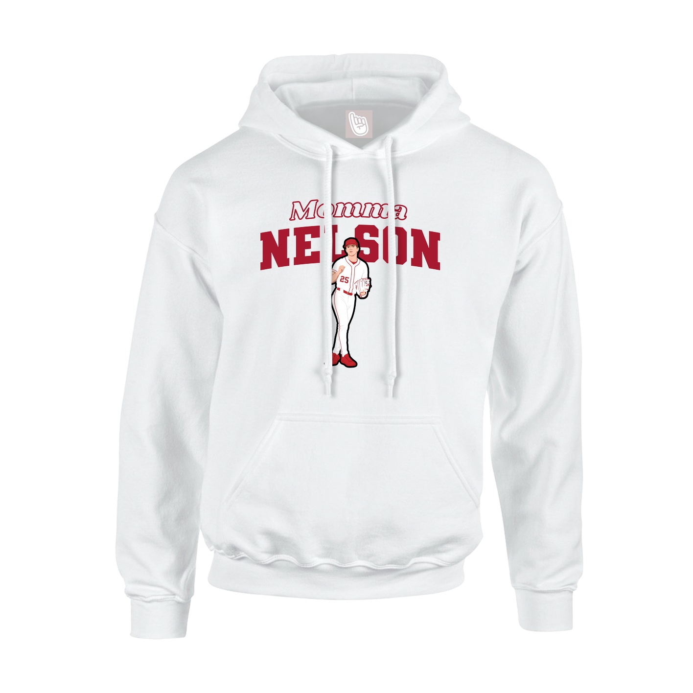 Youth Hoodie — Mothers Day Block in White