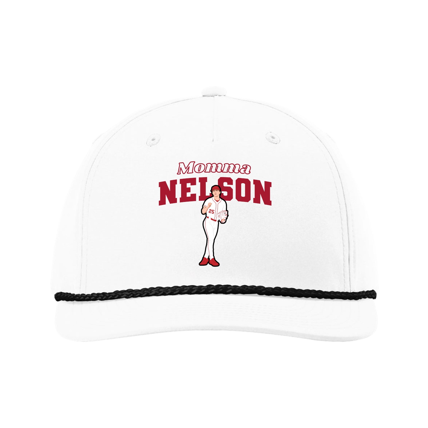 Five-Panel Classic Rope Cap — Mothers Day Block in White