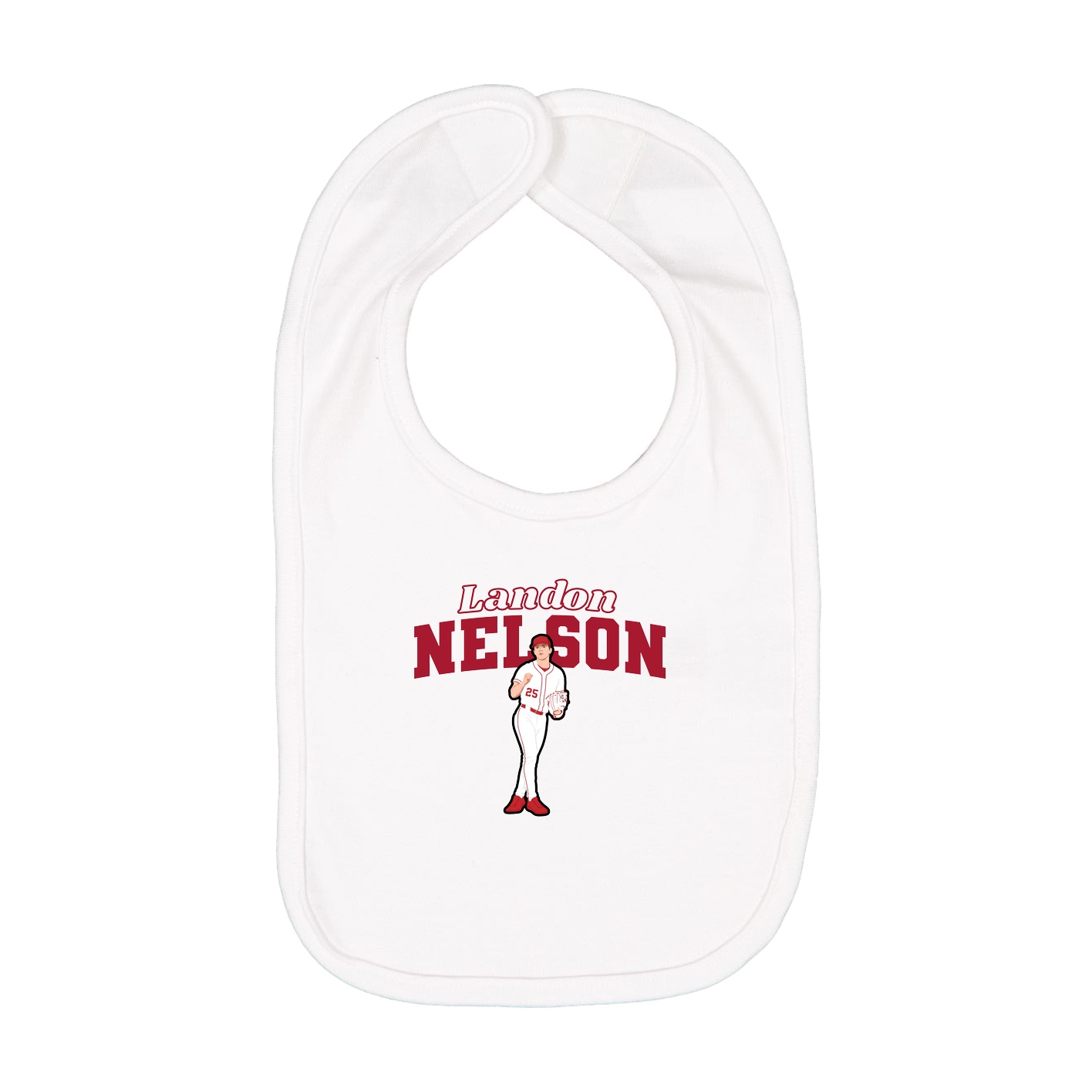 Infant Bib — Name Arch in White