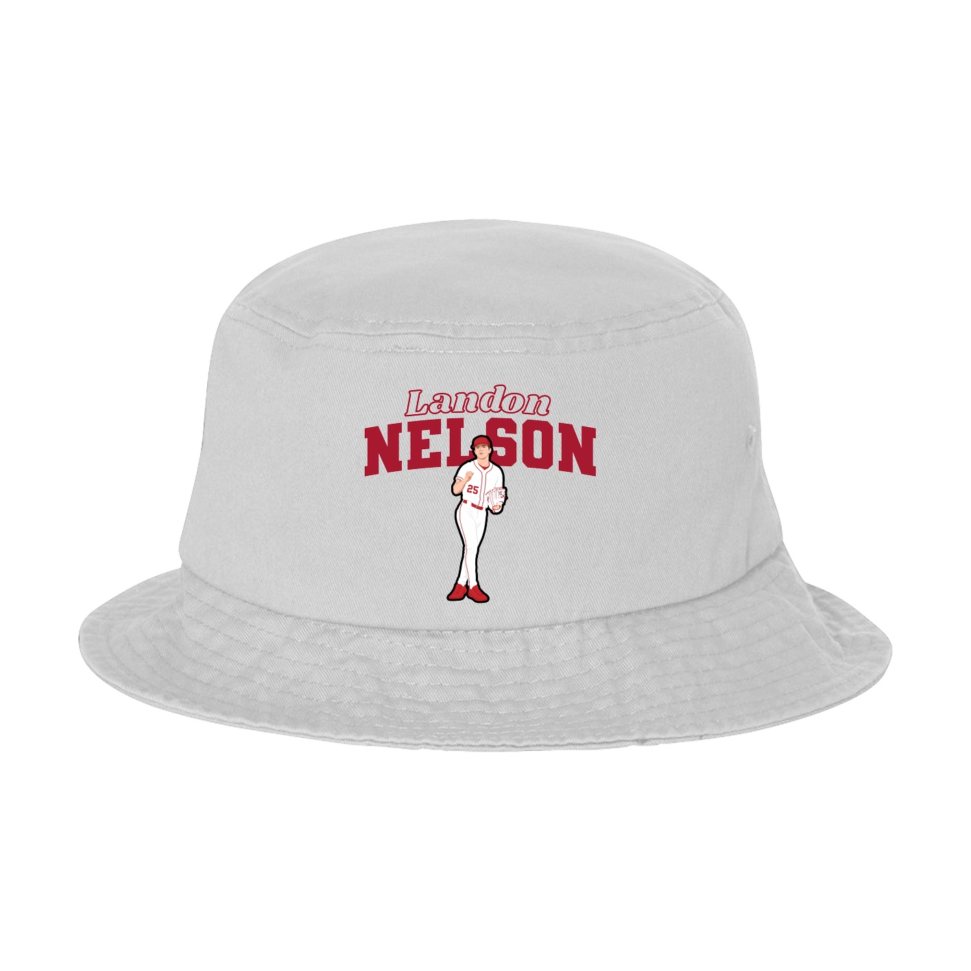 Bucket Cap — Name Arch in White