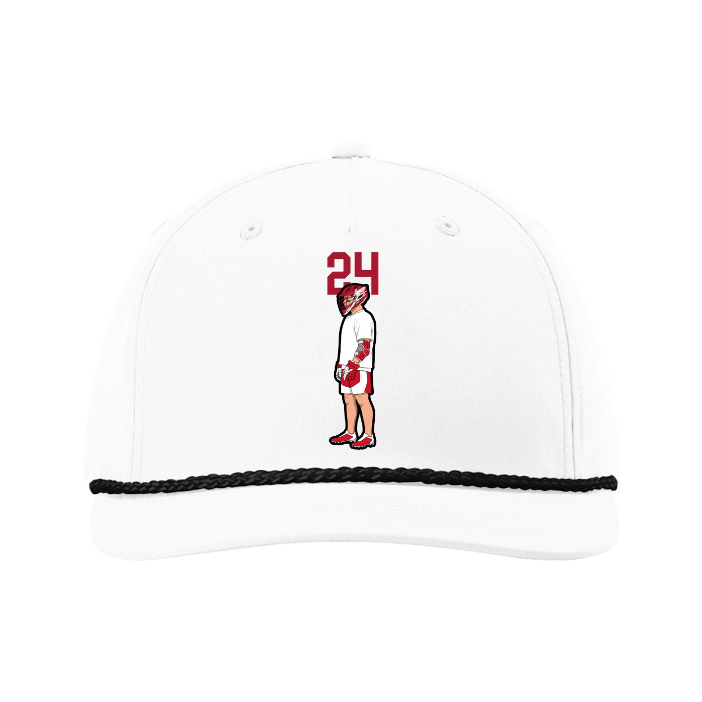 Five-Panel Classic Rope Cap — Number Top in White