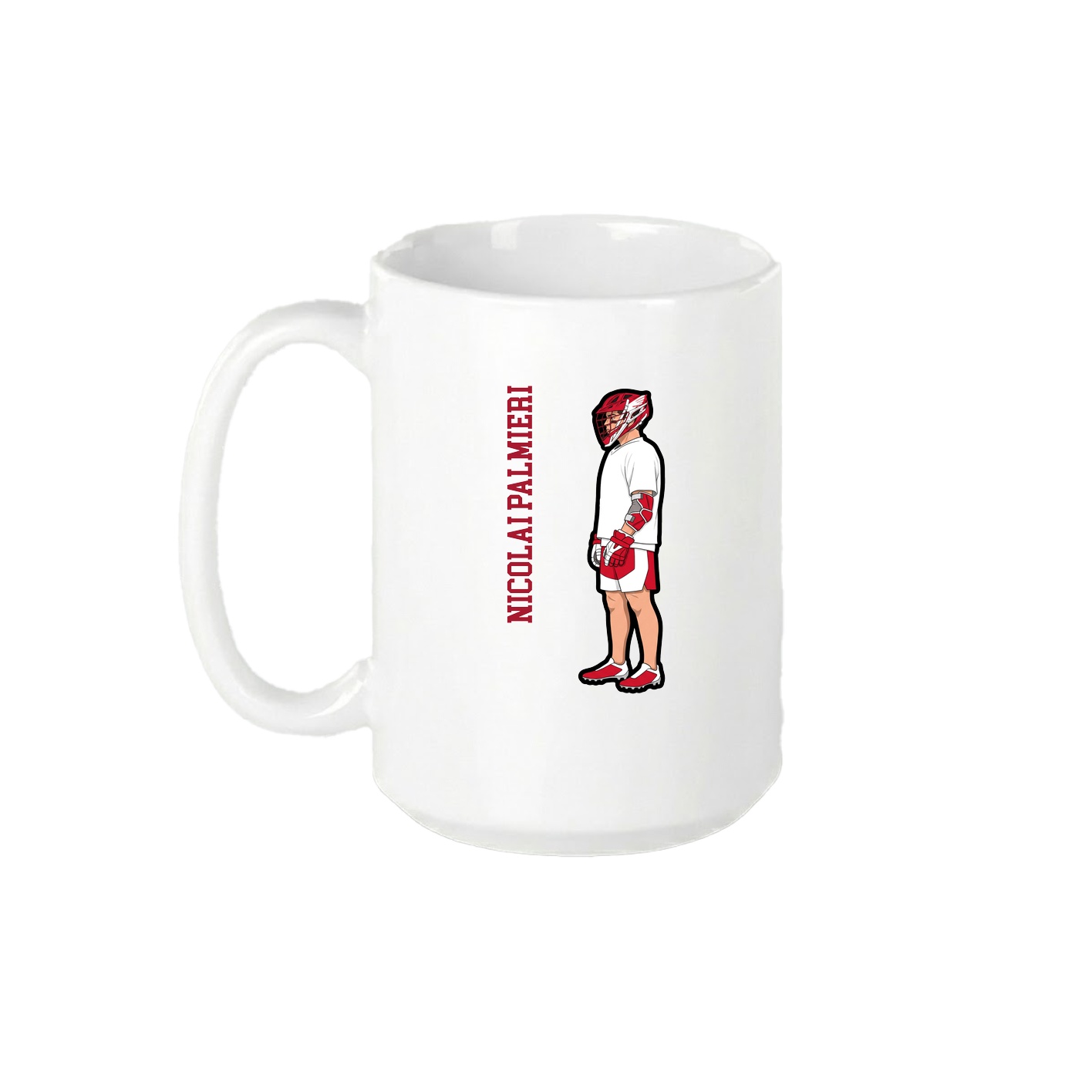 15oz Coffee Mug — Name Vertical in White