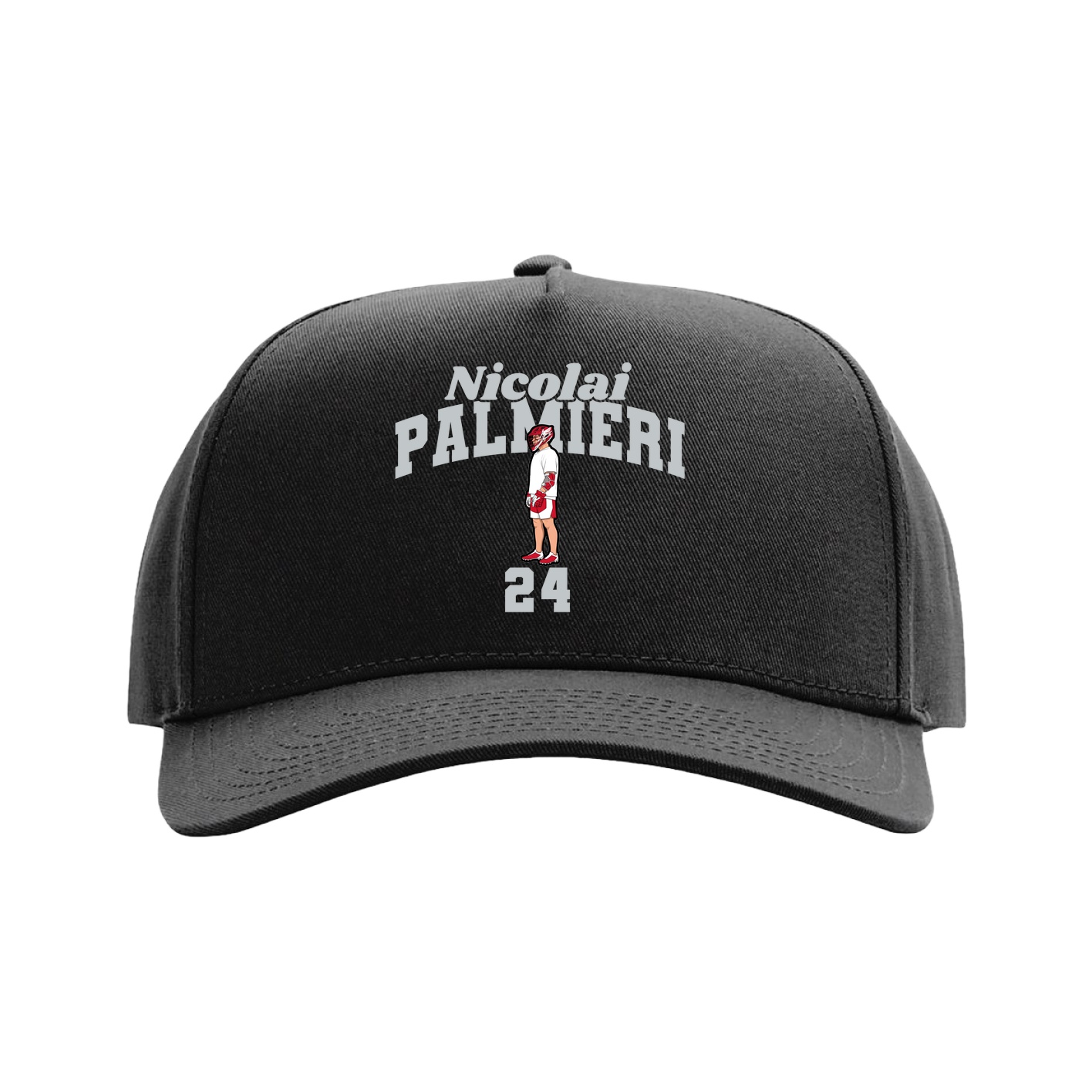 Full Fabric Five-Panel Champ Cap — Signature Arch in Black