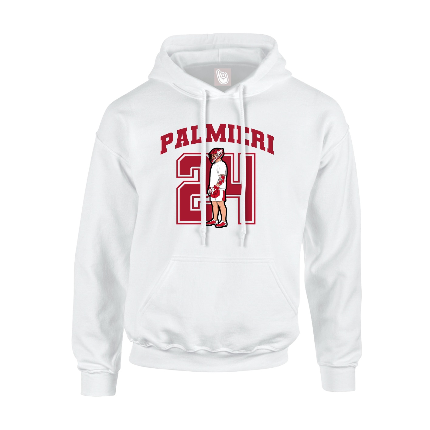 Youth Hoodie — Number in White