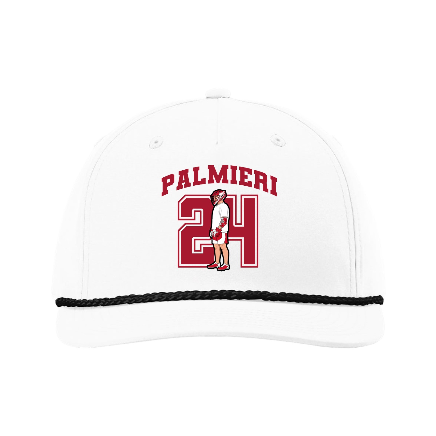 Five-Panel Classic Rope Cap — Number in White