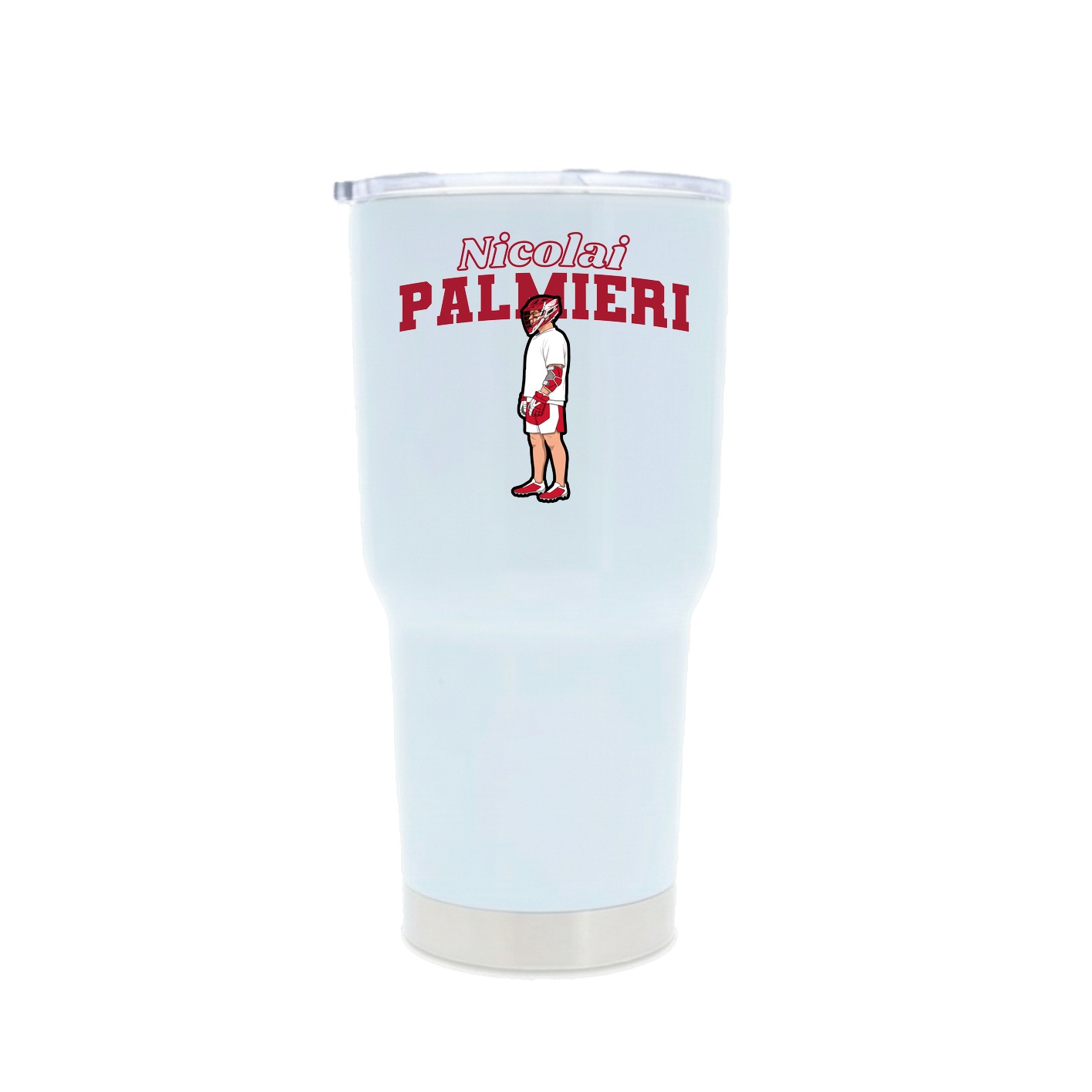 30oz Stainless Steel Tumbler — Name Arch in White