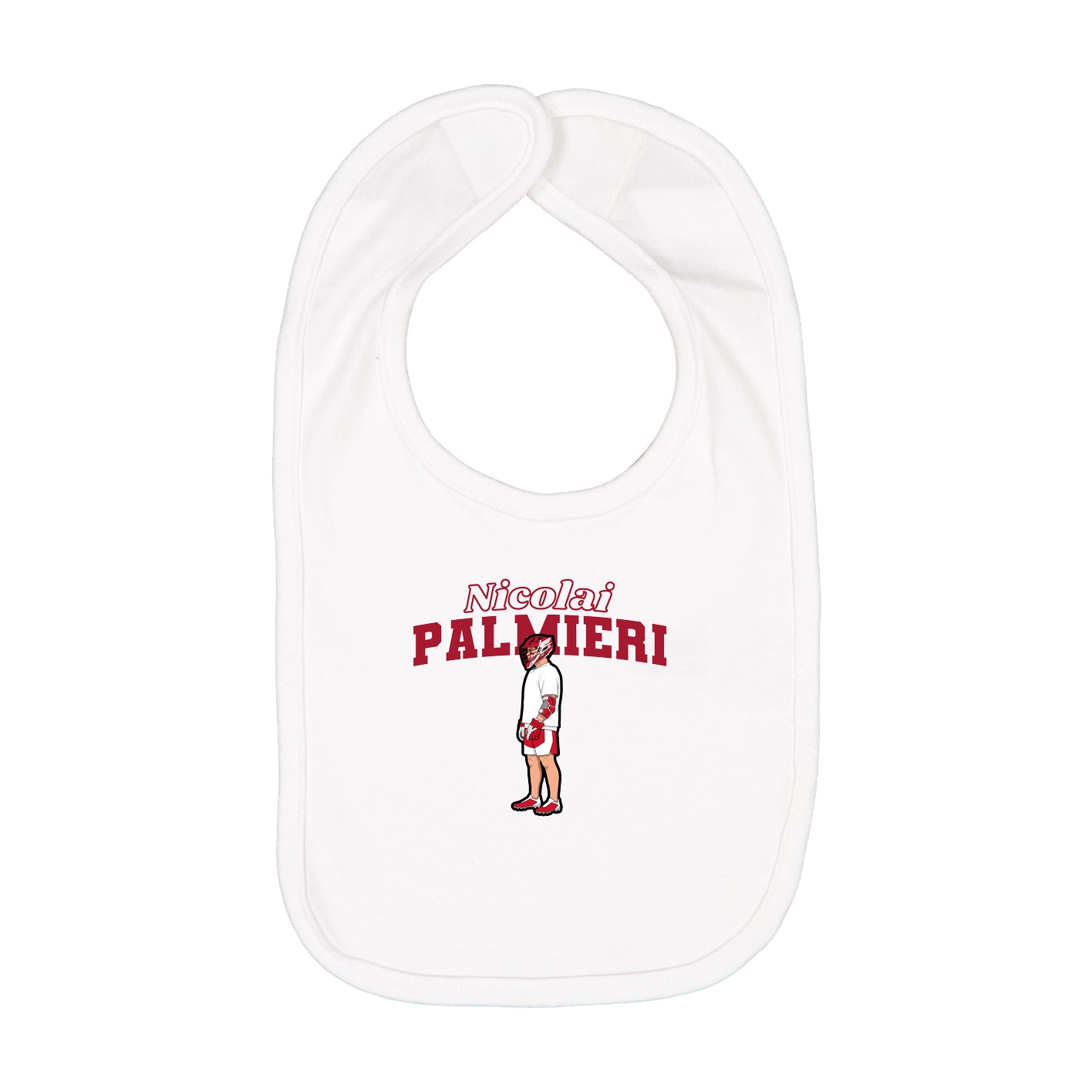 Infant Bib — Name Arch in White