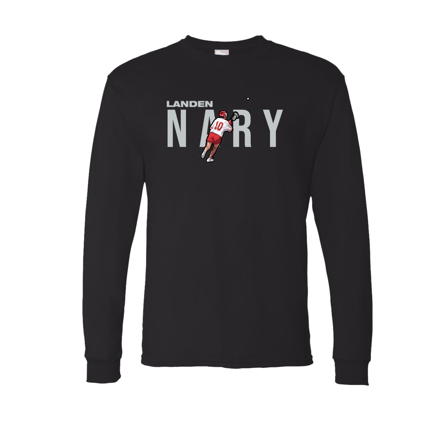 Long Sleeve Tee — Player Name in Black