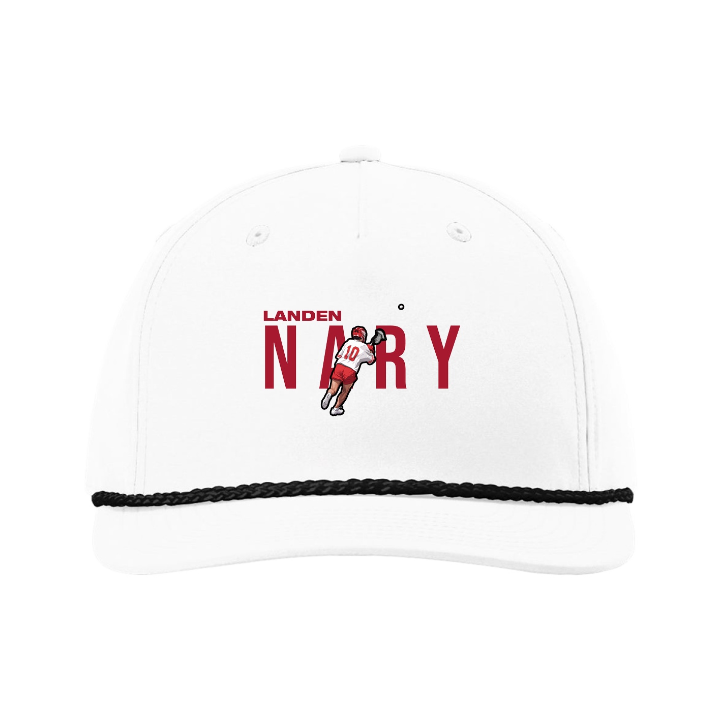 Five-Panel Classic Rope Cap — Player Name in White