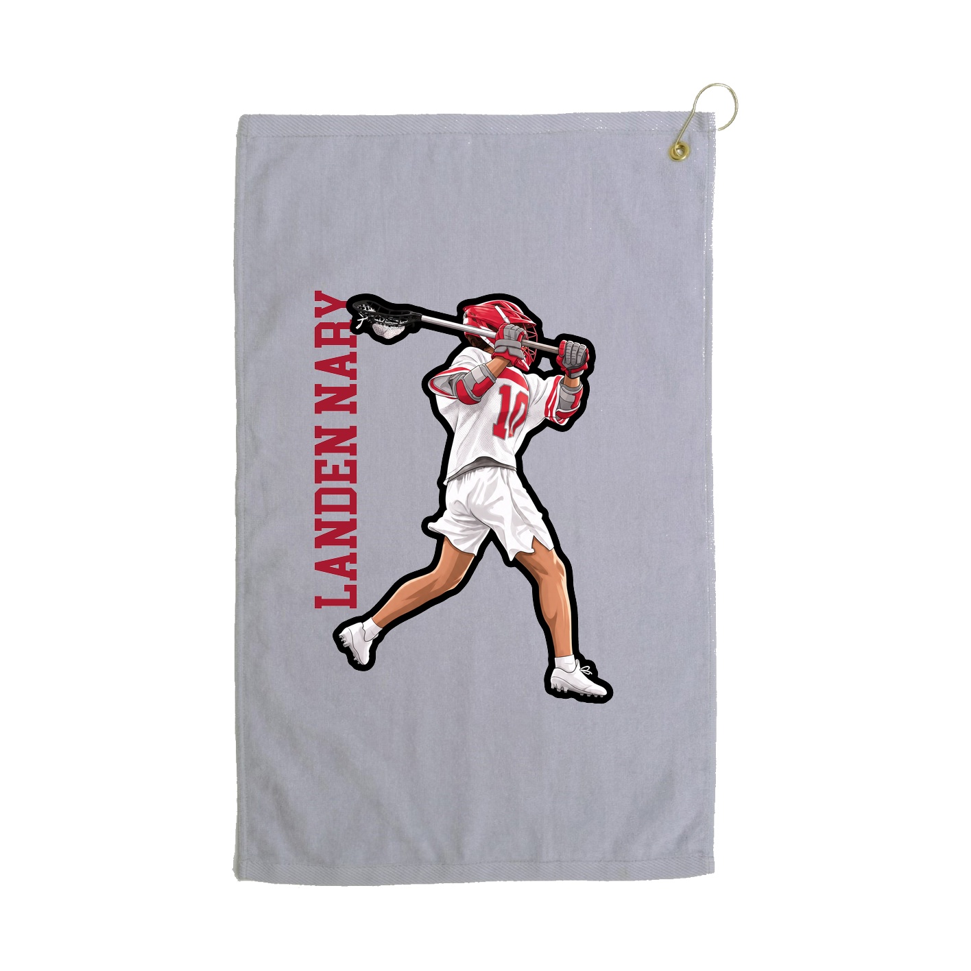 Golf Towel — Name Vertical in Grey