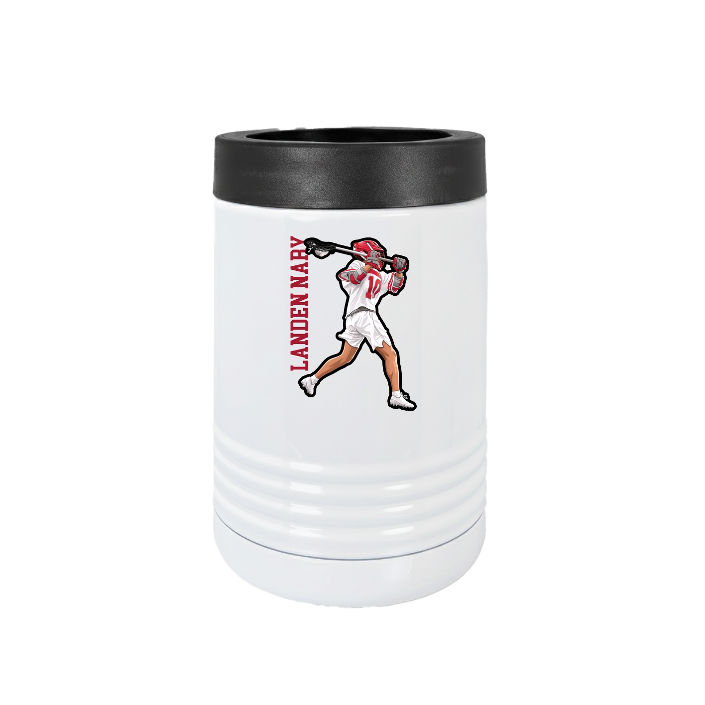 Beverage Holder — Name Vertical in White