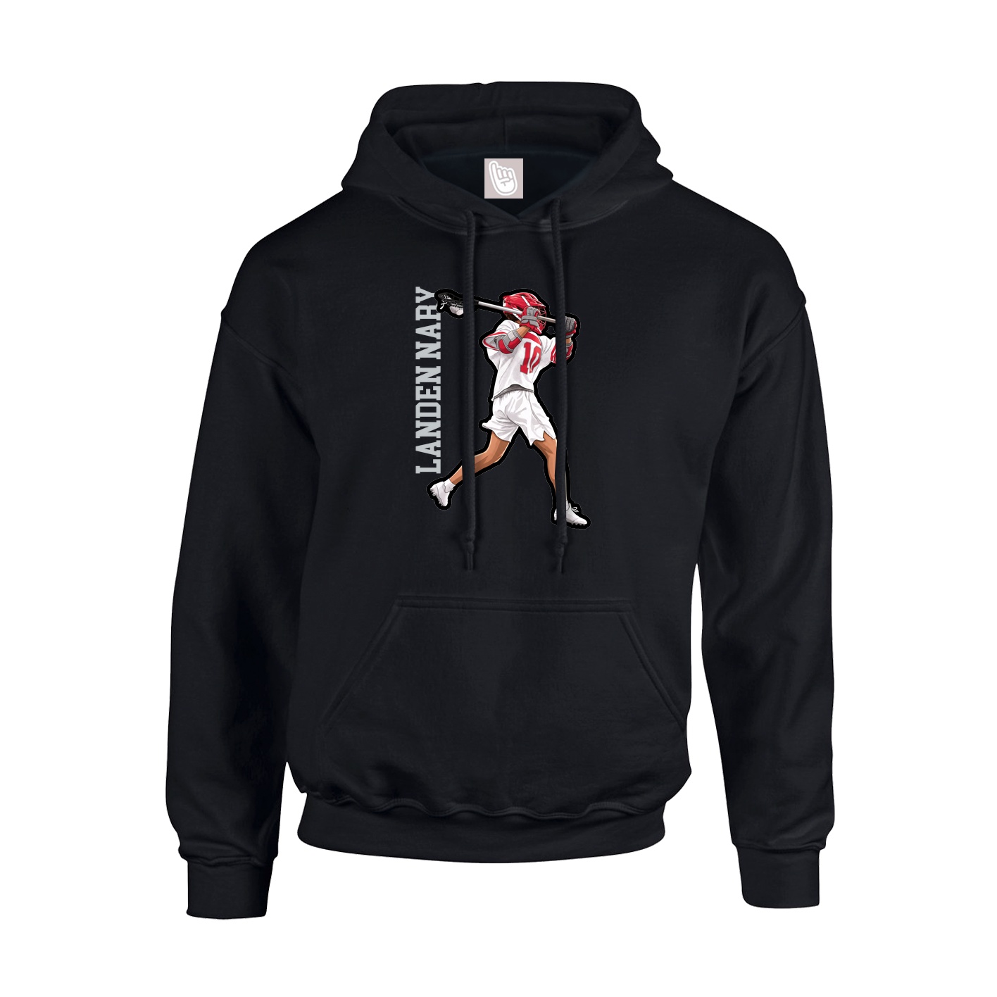 Youth Hoodie — Name Vertical in Black