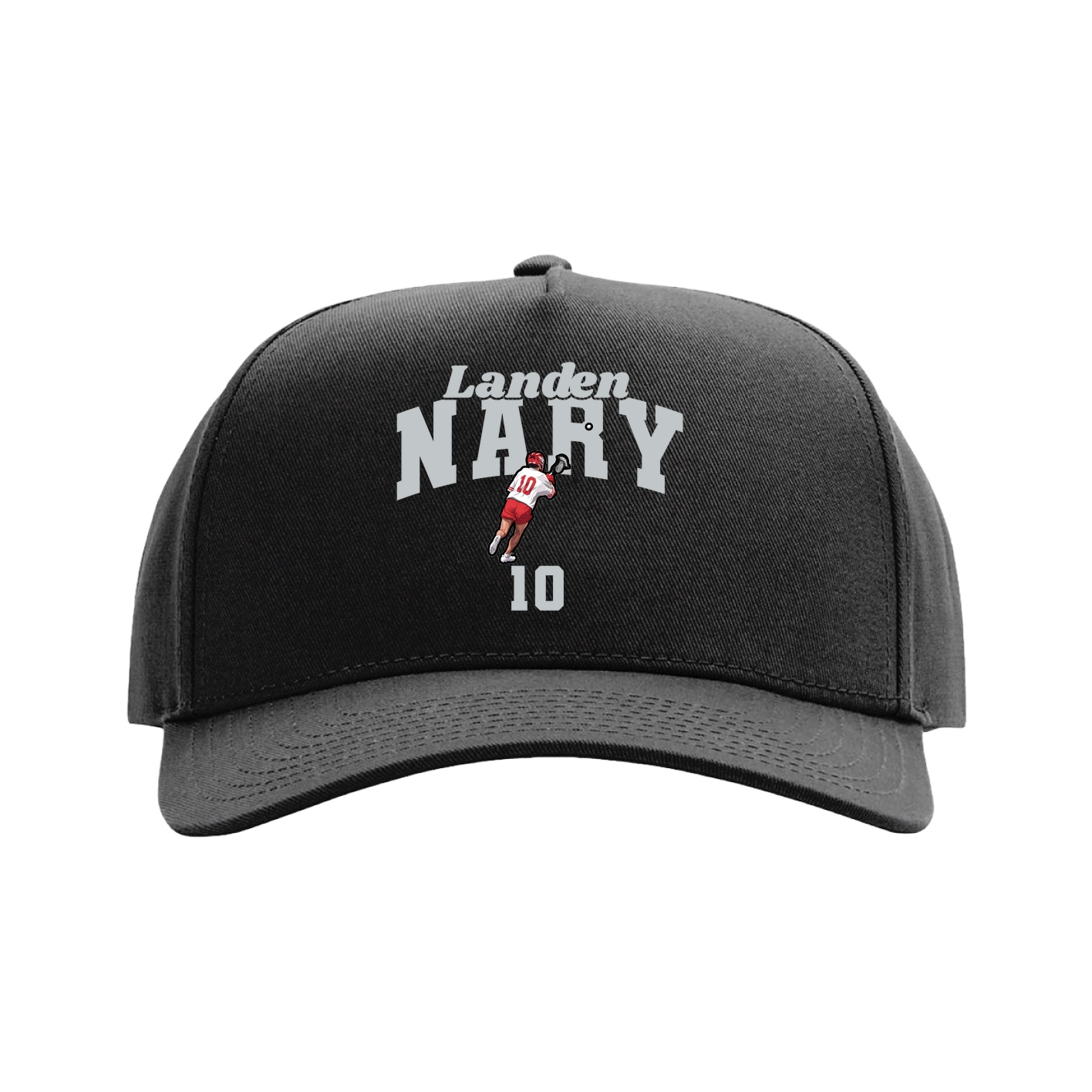 Full Fabric Five-Panel Champ Cap — Signature Arch in Black