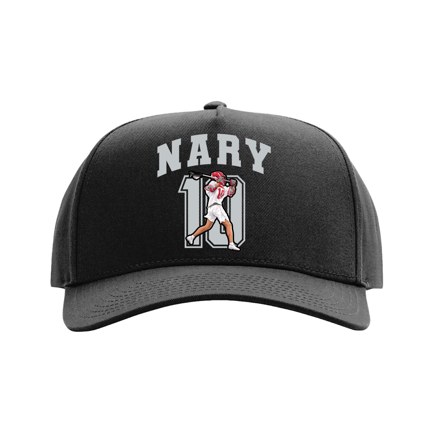 Full Fabric Five-Panel Champ Cap — Number in Black