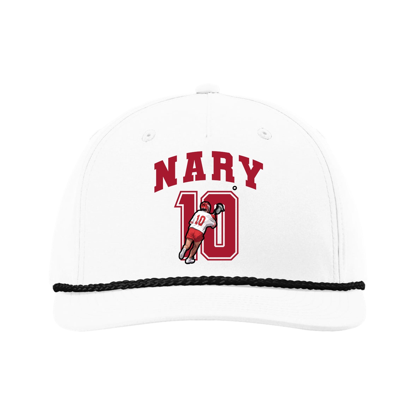 Five-Panel Classic Rope Cap — Number in White