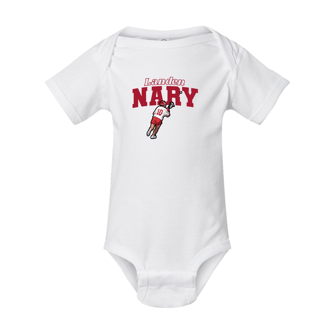 Baby Onesie — Name Arch in White