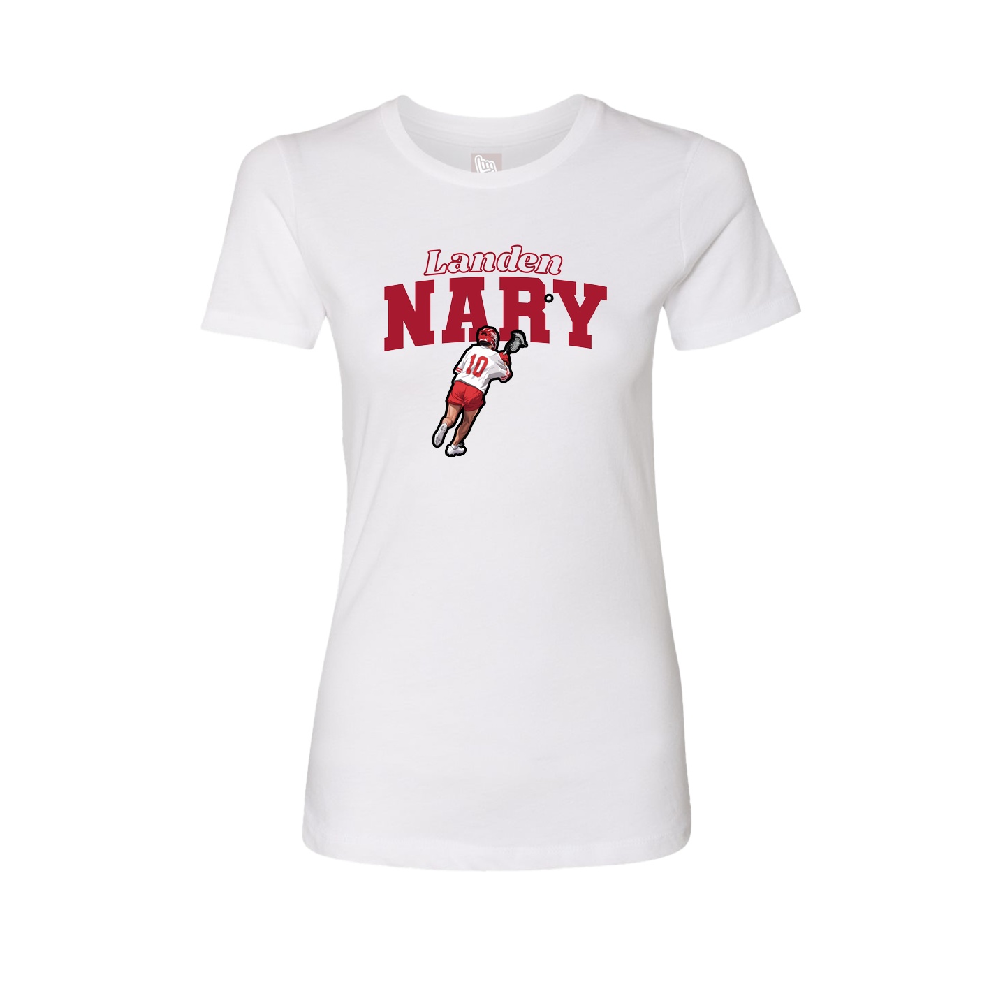 Fitted Women's Tee — Name Arch in White