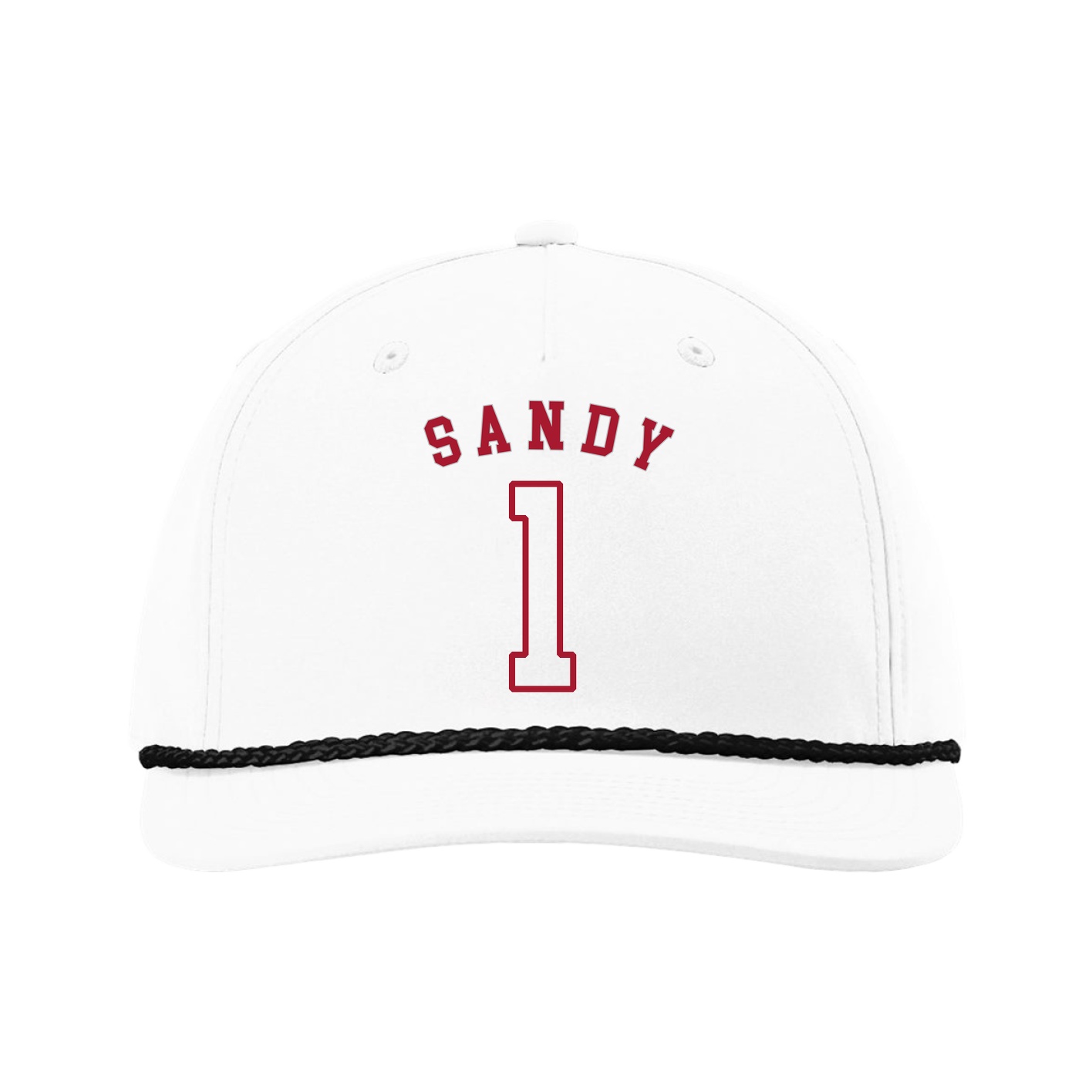 Five-Panel Classic Rope Cap — Shirsey Arch in White