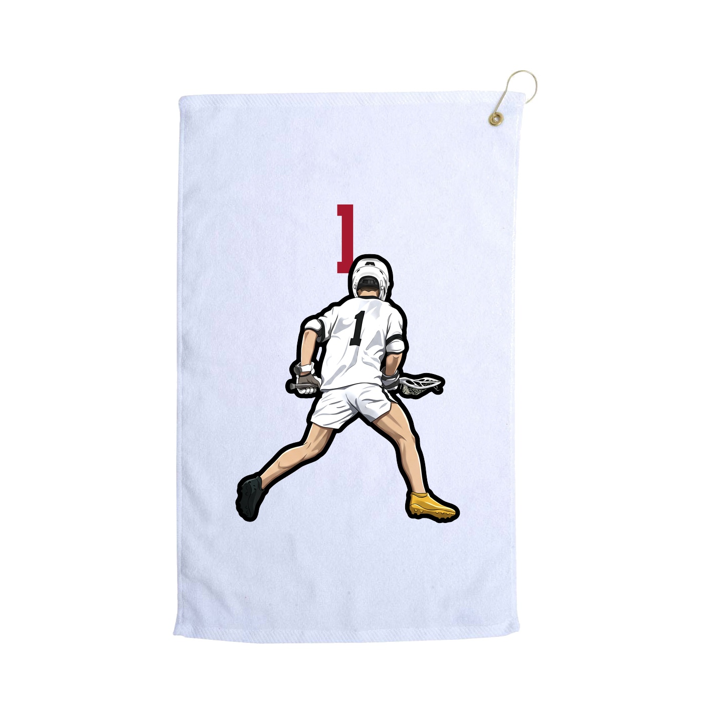 Golf Towel — Number Top in White