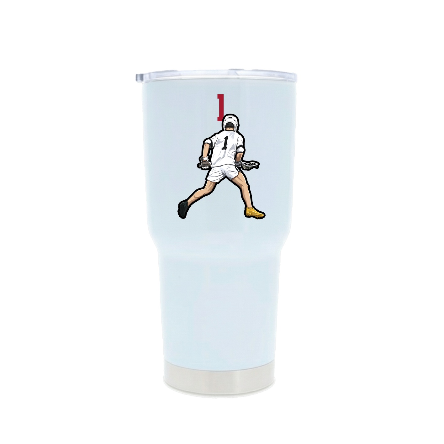 30oz Stainless Steel Tumbler — Number Top in White