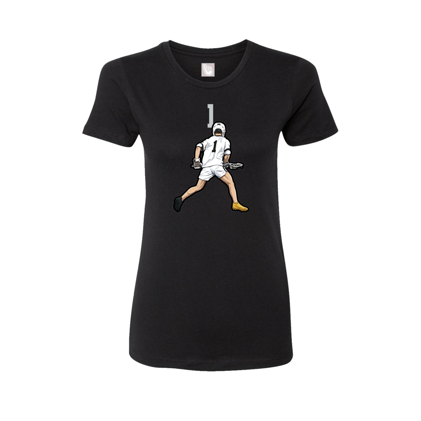 Fitted Women's Tee — Number Top in Black