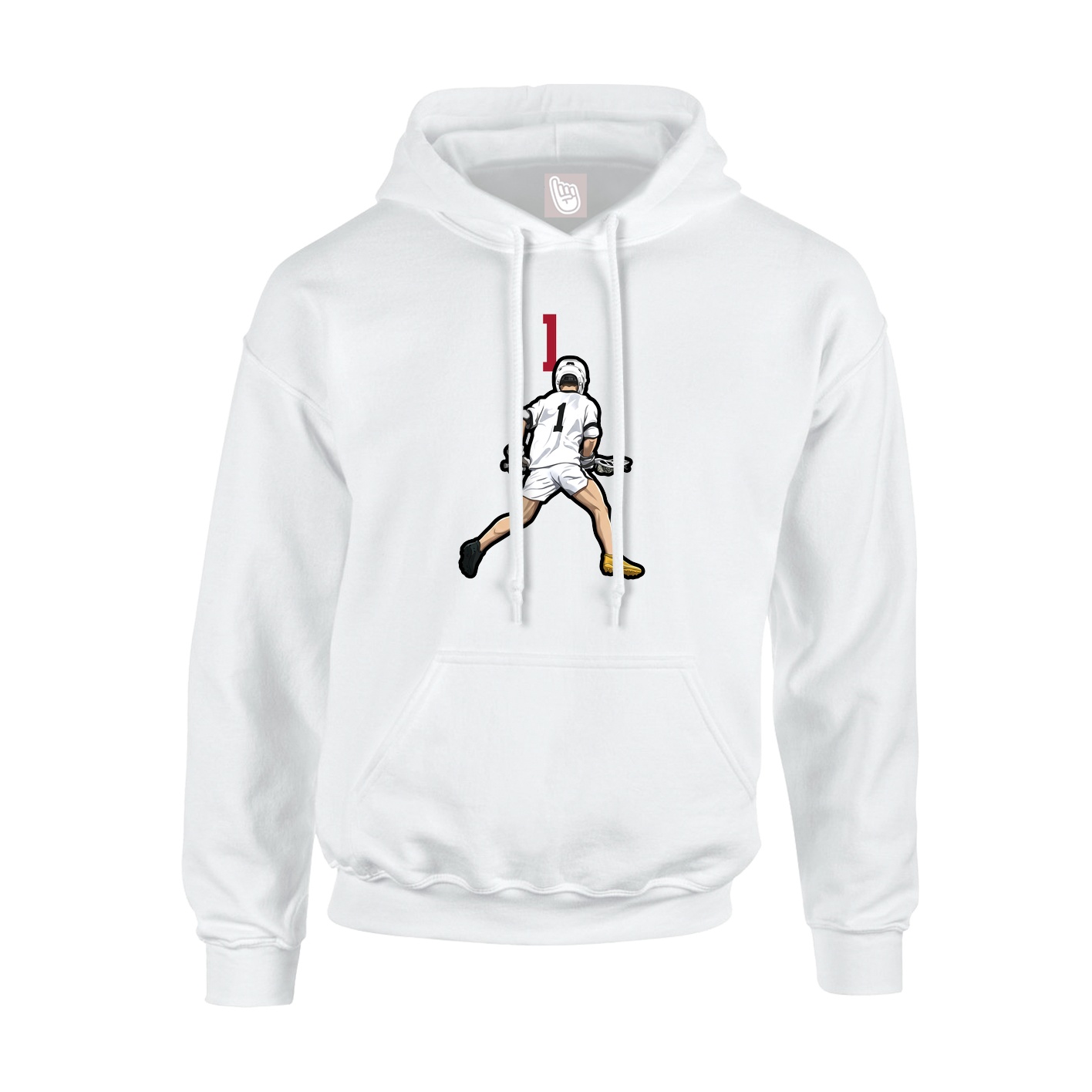 Youth Hoodie — Number Top in White