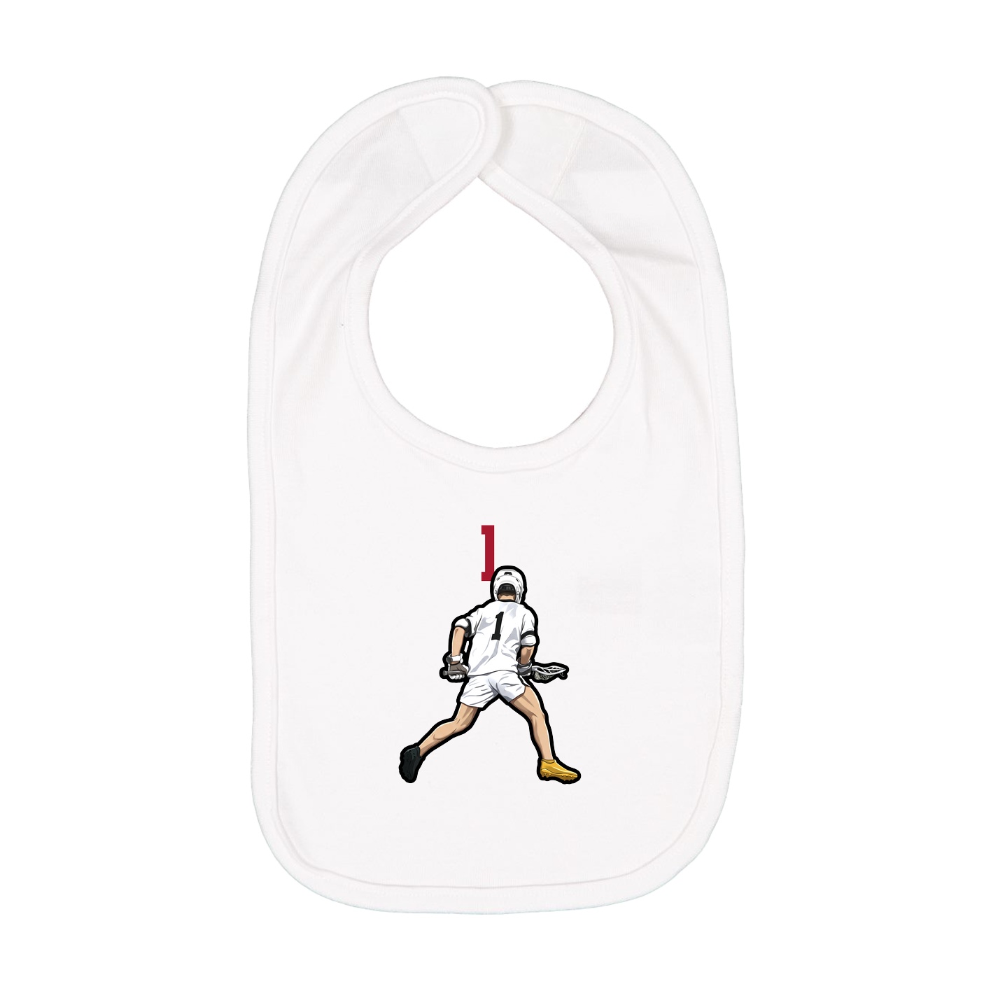 Infant Bib — Number Top in White