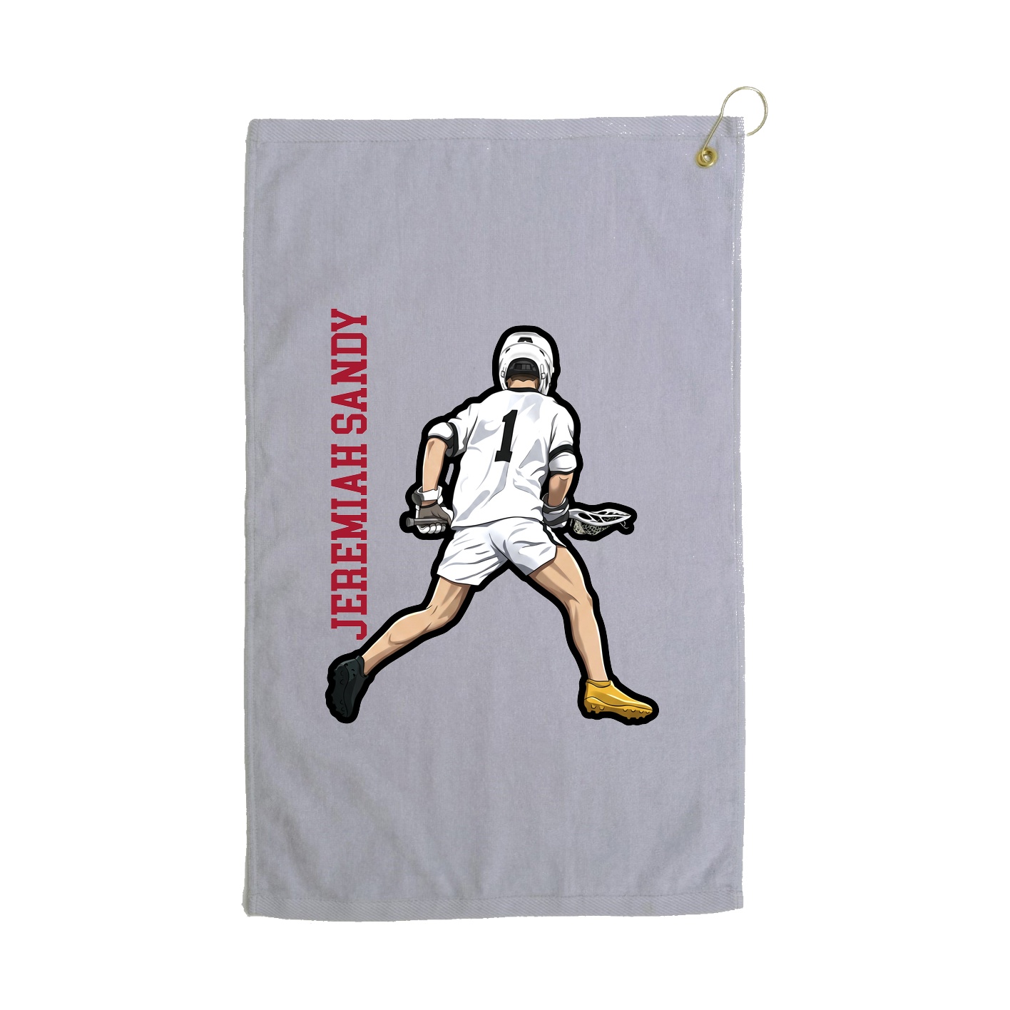 Golf Towel — Name Vertical in Grey