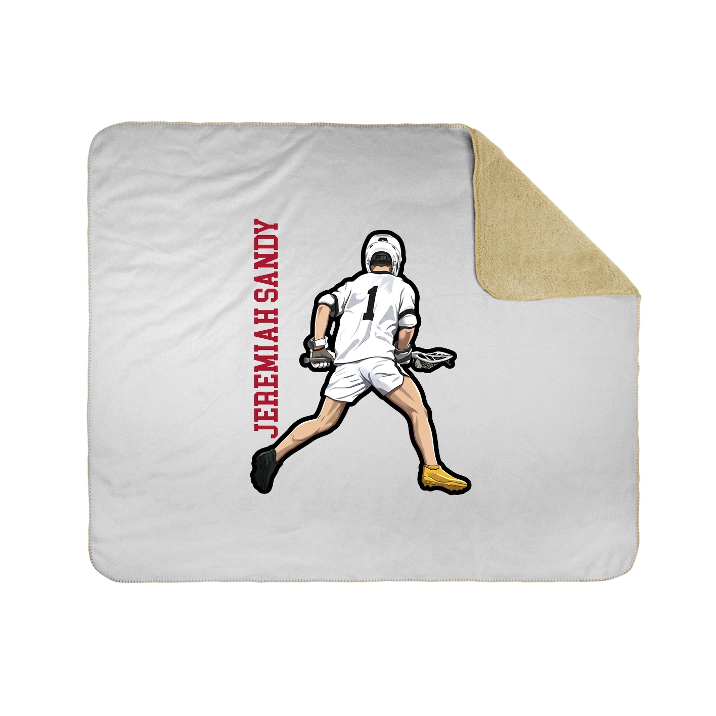 Throw Blanket — Name Vertical in White