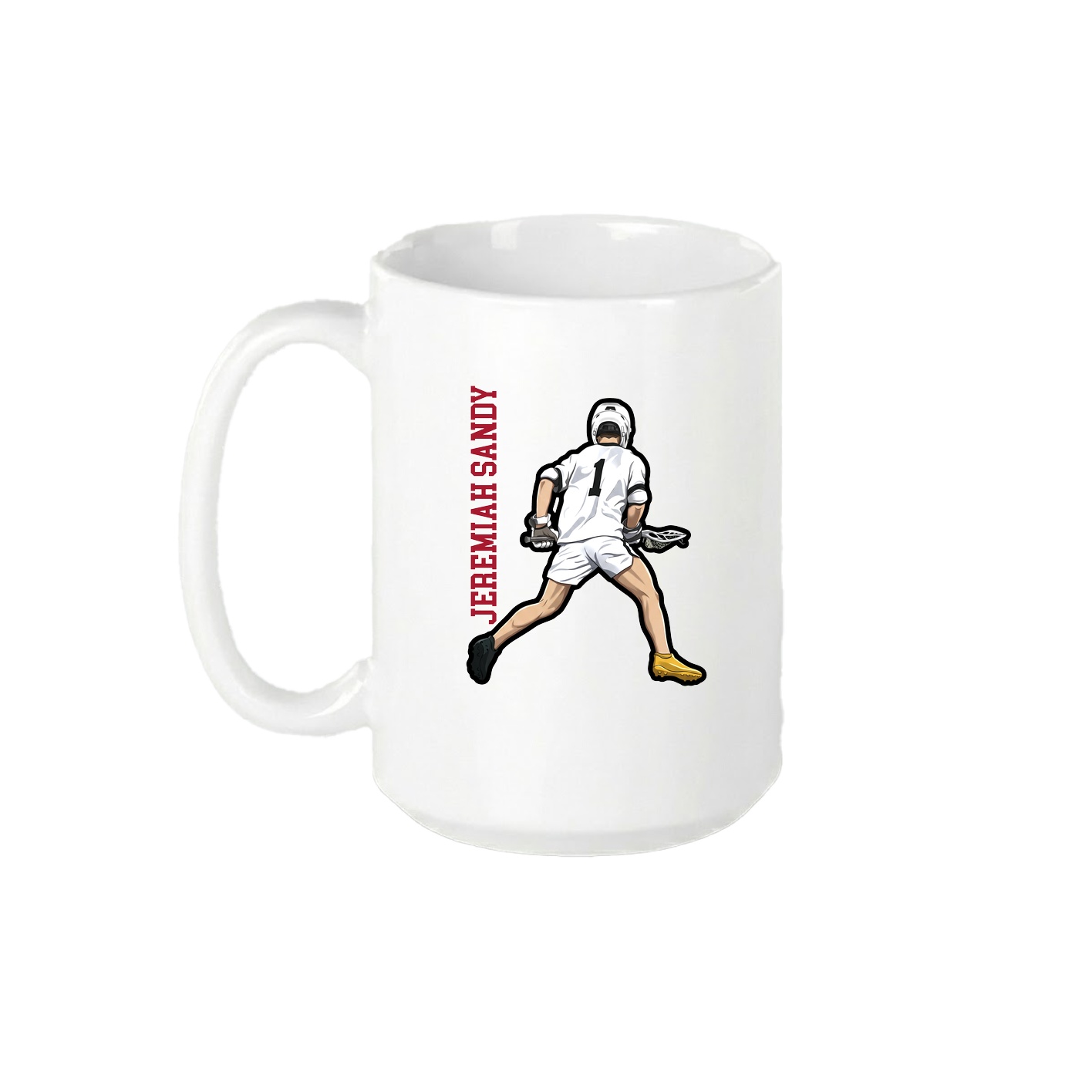 15oz Coffee Mug — Name Vertical in White