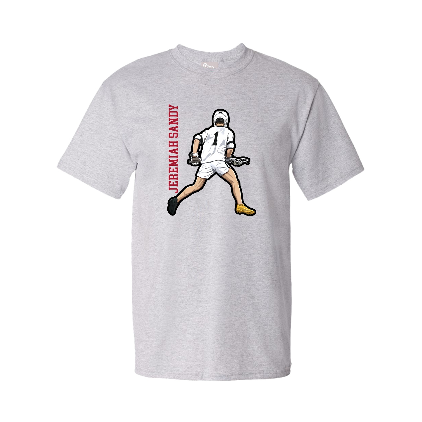 Tee — Name Vertical in Grey