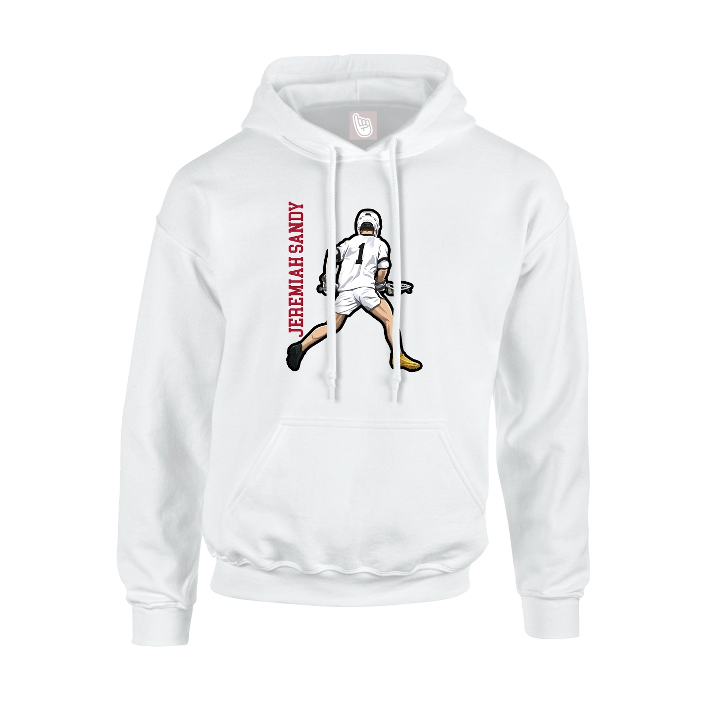 Hoodie — Name Vertical in White