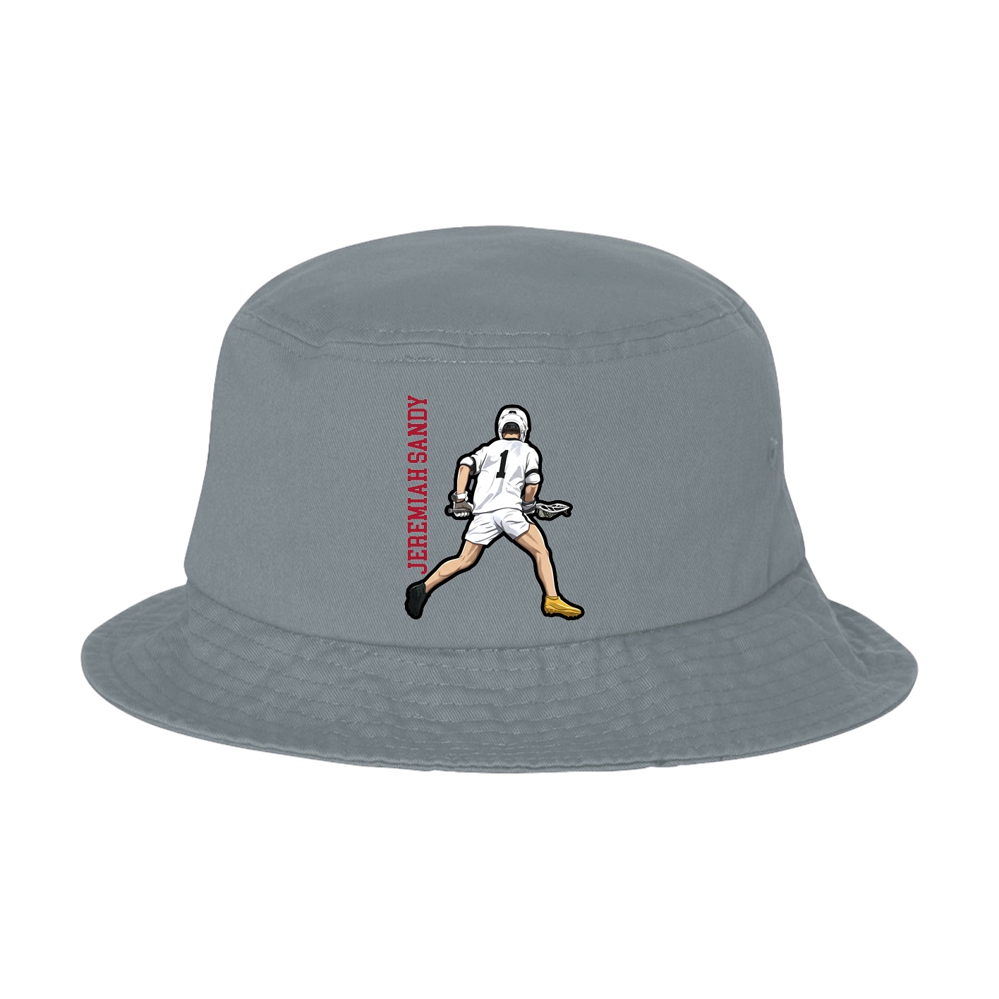 Bucket Cap — Name Vertical in Grey