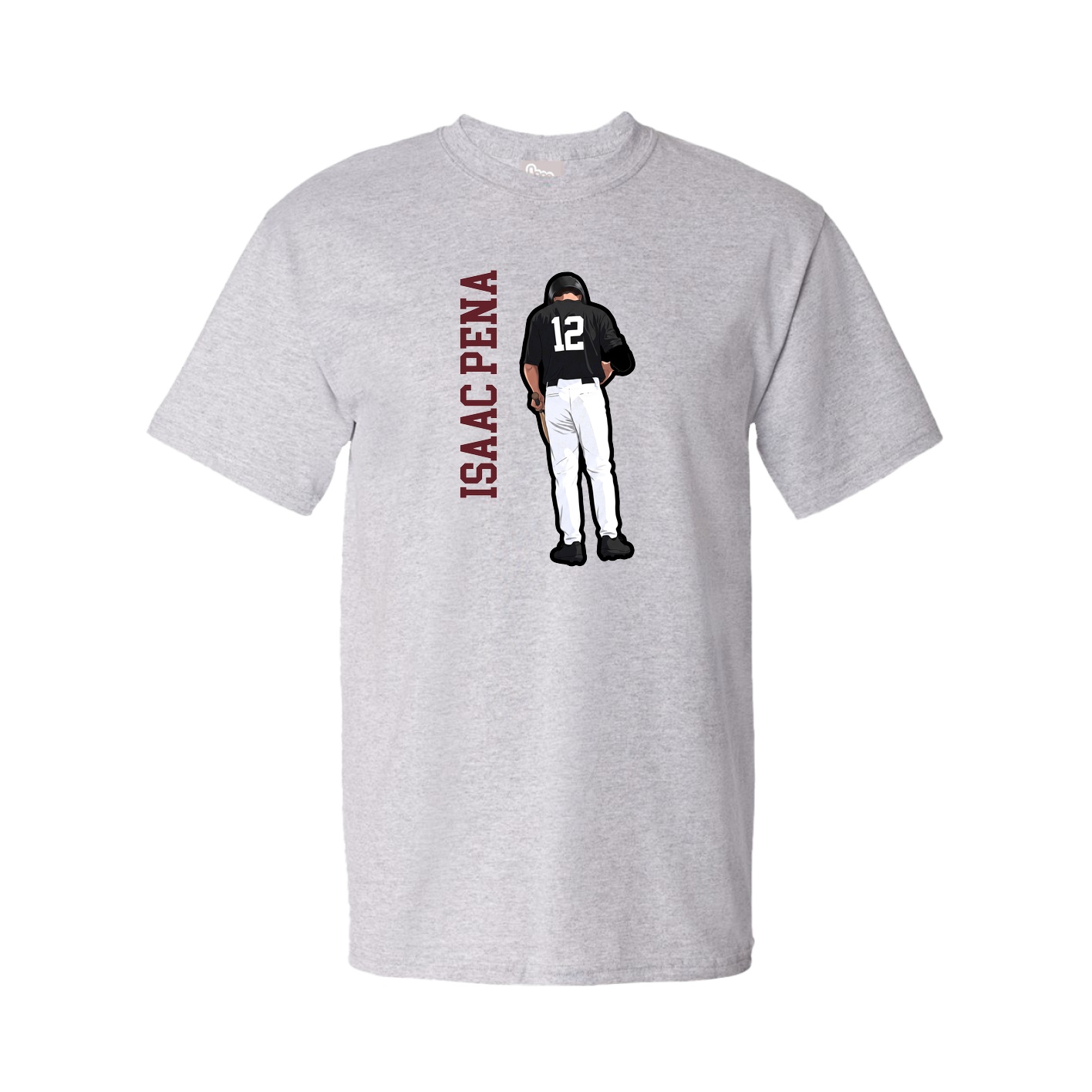 Tee — Name Vertical in Grey